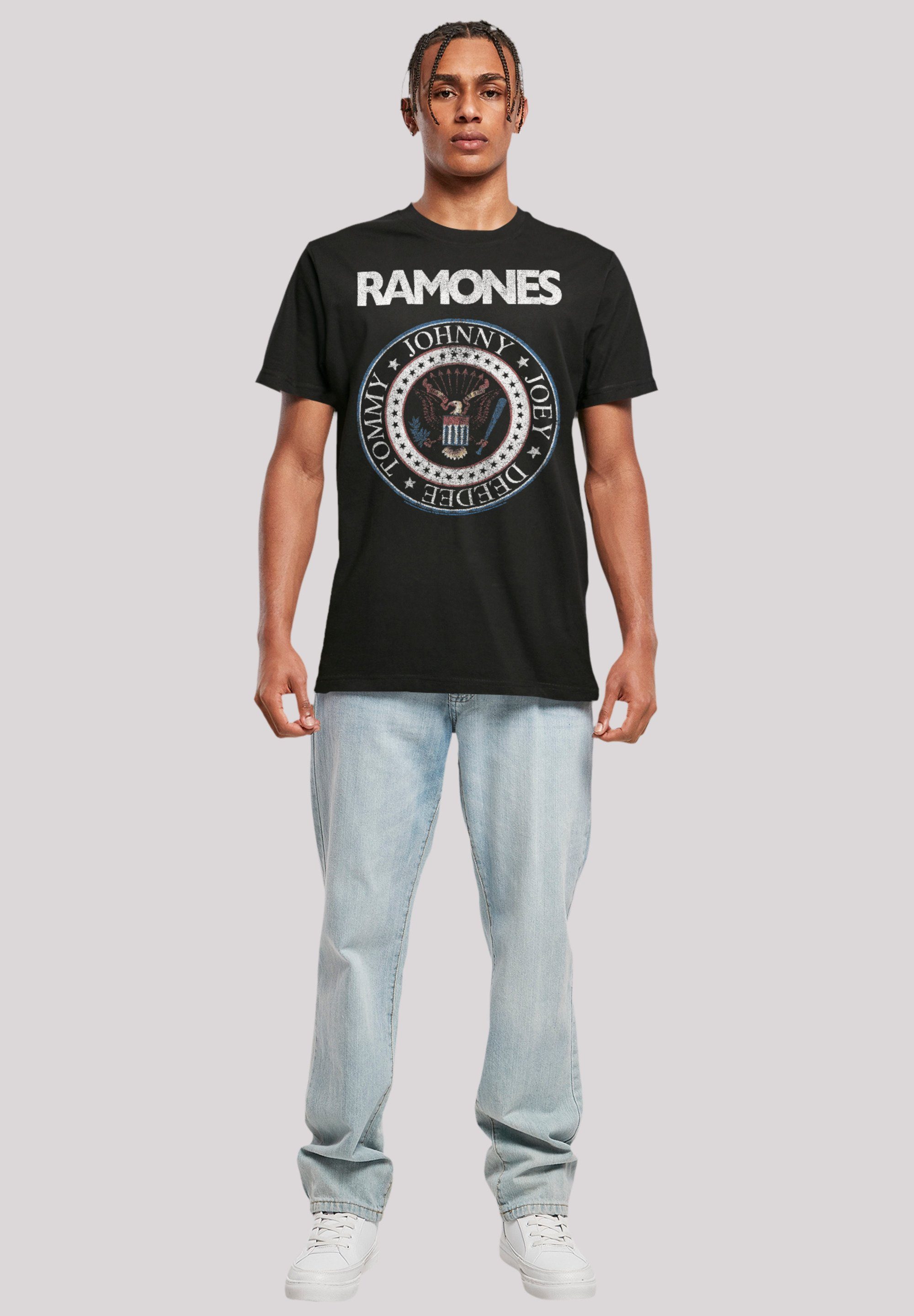 F4NT4STIC T-Shirt Ramones Rock Band White Red Band, Premium Musik Qualität, And Rock-Musik Seal