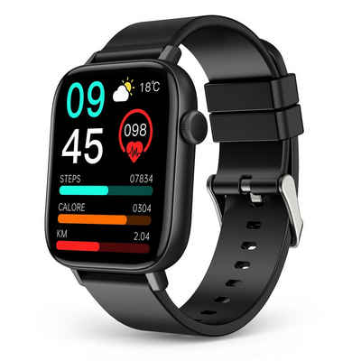 ombar Fitness Tracker Uhr Damen und Herren Smartwatch (Pulsmesser Schrittzähler Schlafmonitor cm/1,9" HD Voll Touchscreen Zoll), IP67 Wasserdicht Fitness Uhr, Uhren Watch für Android IOS