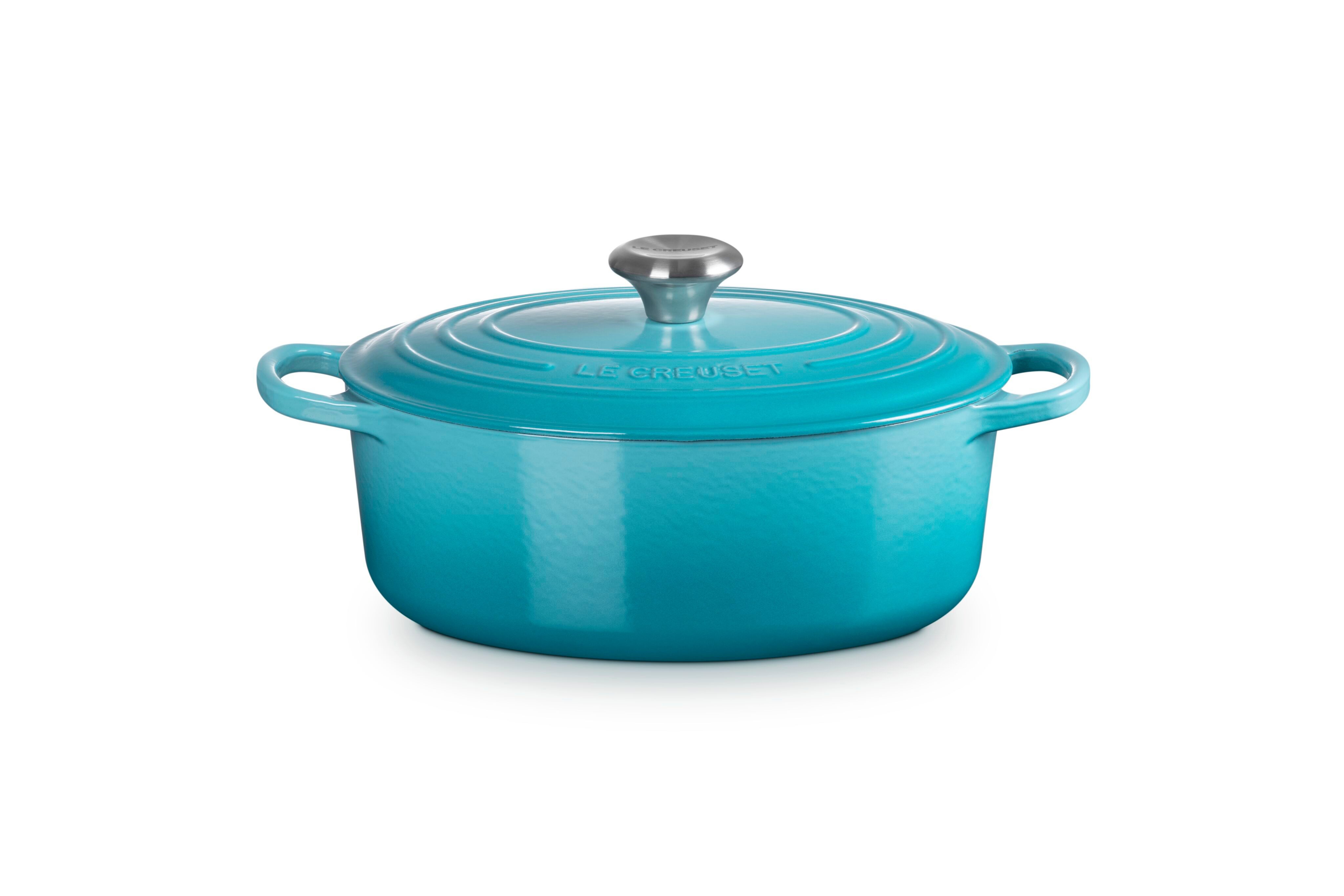 LE CREUSET Bräter Gusseisen-Bräter mit Deckel, Oval, Gusseisen, Ø 27 cm, Karibik, 21178271702430