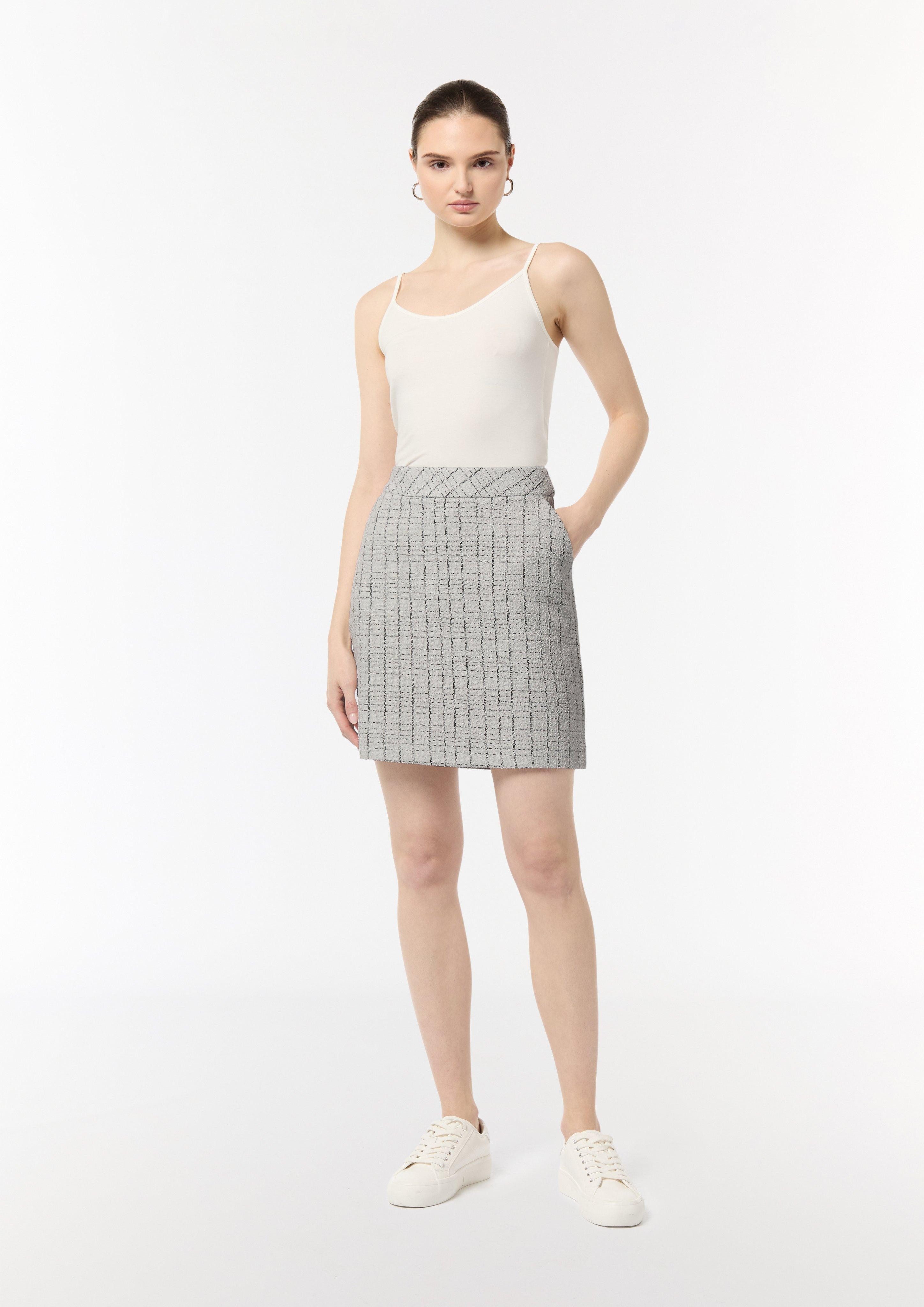 Comma Minirock Bouclé-Jerseyrock mit Metallic-Garn günstig online kaufen