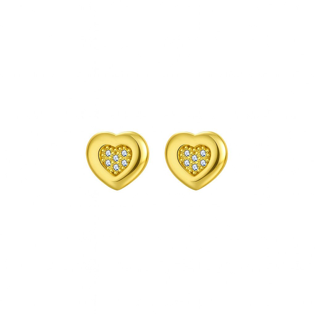 Suzan Gold Paar Ohrstecker Suzan Gold® Vergoldete 925 Silber Herz Ohrstecke günstig online kaufen