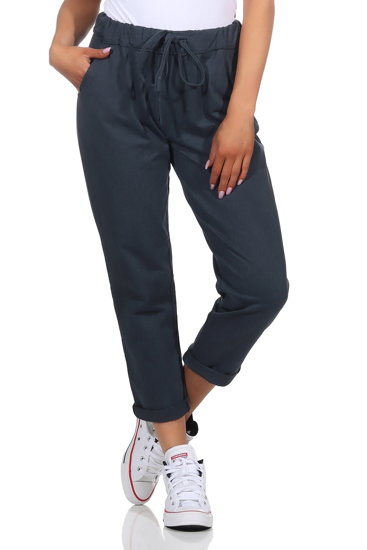 CLEO STYLE Jogginghose Damen Jogginghose 3569 36-40 Dunkelgrau