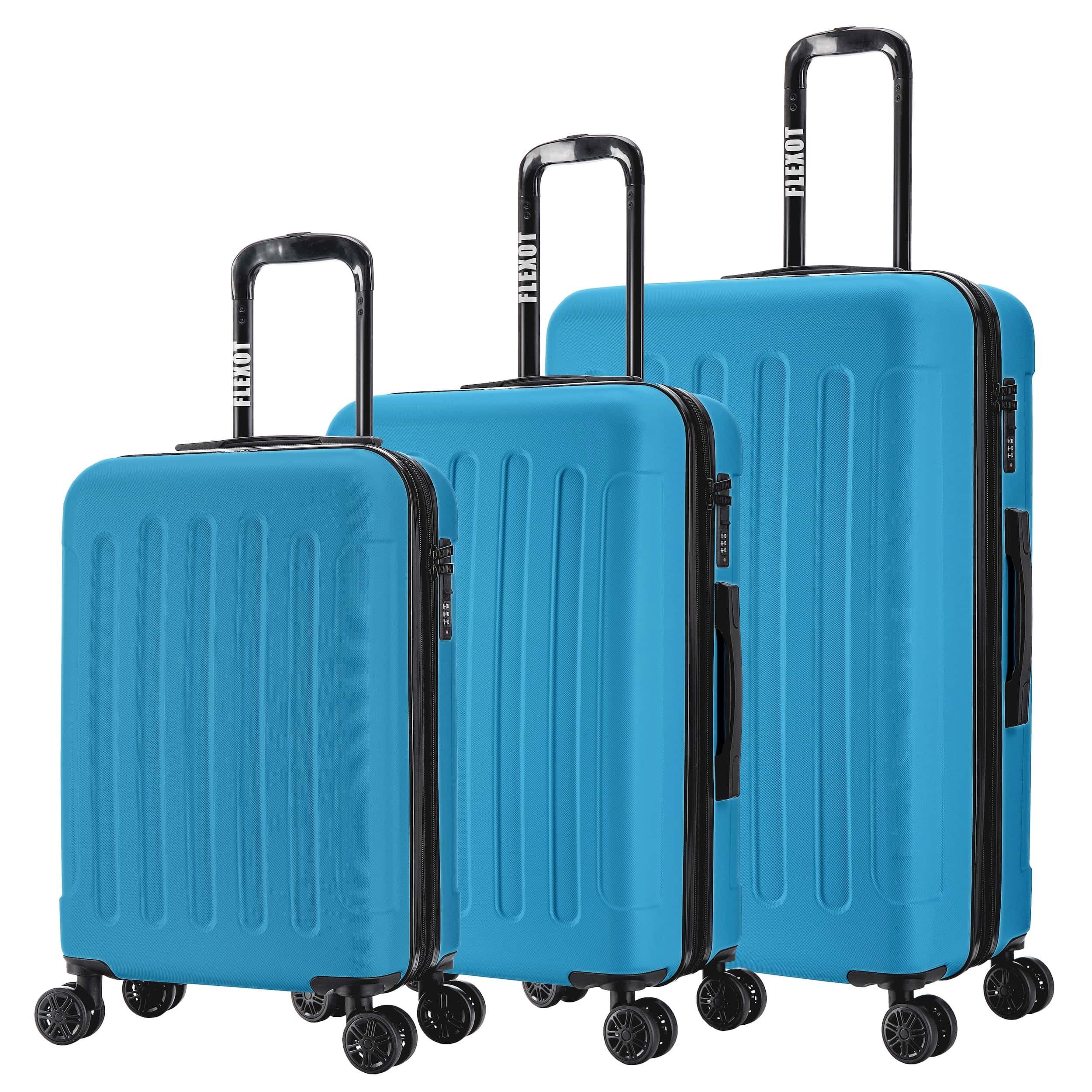 Flexot Hartschalen-Trolley F-3045 (Gr. M, L, XL) – Kofferset – ABS-Hartschale, 4 Rollen, Robuster und moderner Koffer mit vier 360° Rollen und Zahlenschloss