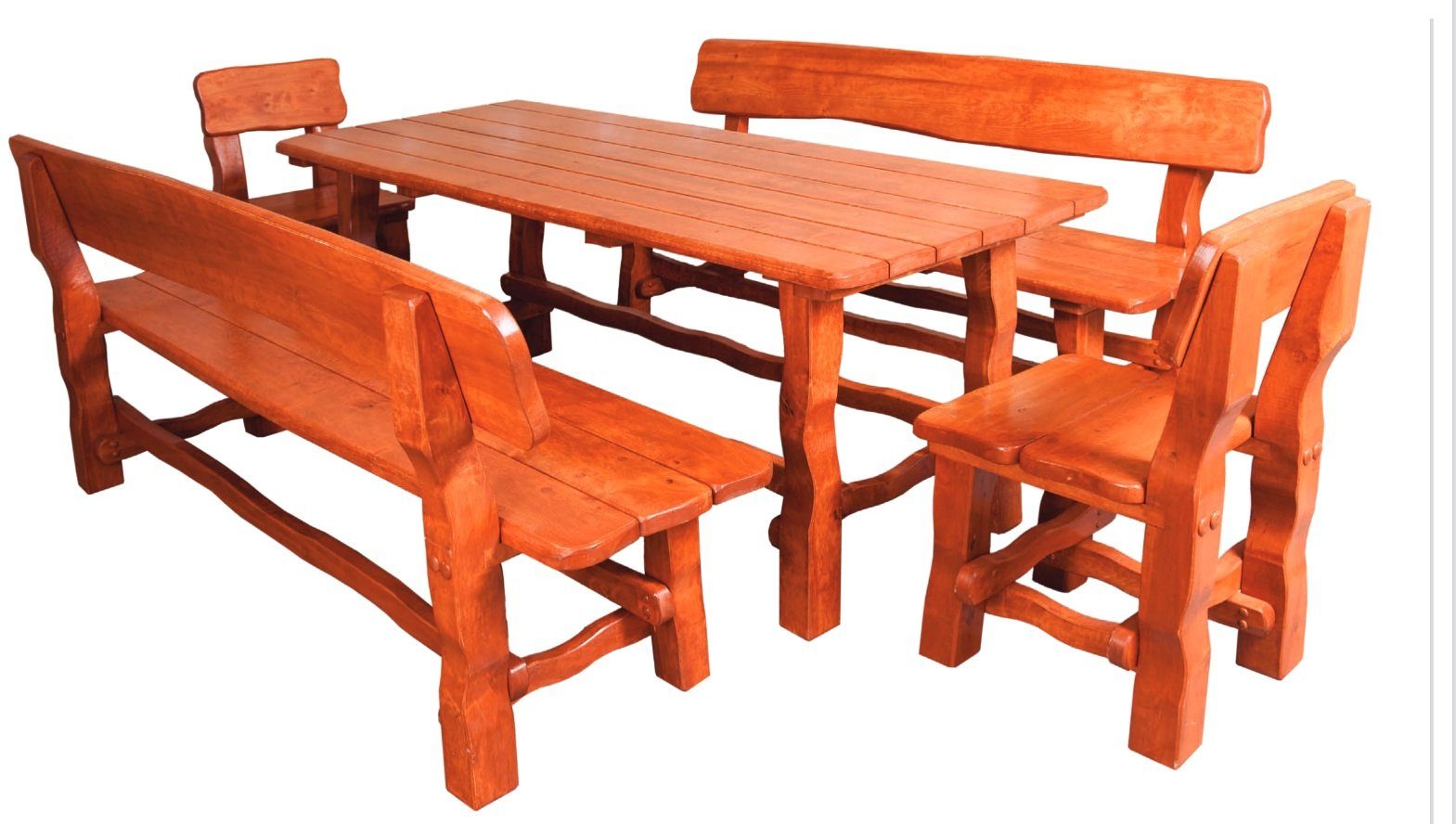 JVmoebel Esszimmer-Set, Eckbank Sitzgruppe Essgruppe Garten Möbel Holz 5tlg. Set Tisch Bank Stuhl Massiv | Esszimmer-Sets