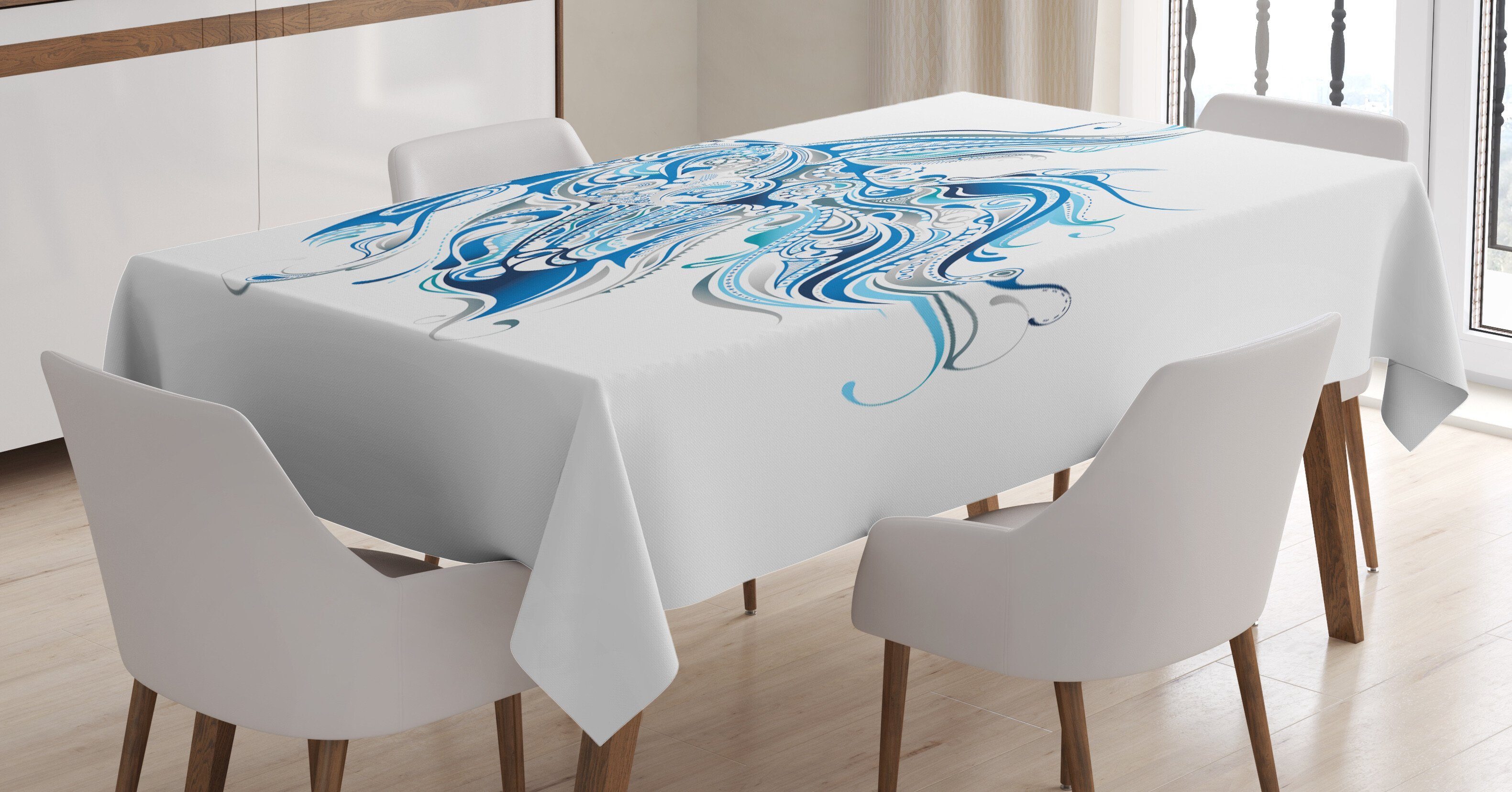 Abakuhaus Tischdecke Farbfest Waschbar Für den Außen Bereich geeignet Klare Farben, Fisch Abstrakt Betta Splenden | Tischdecken