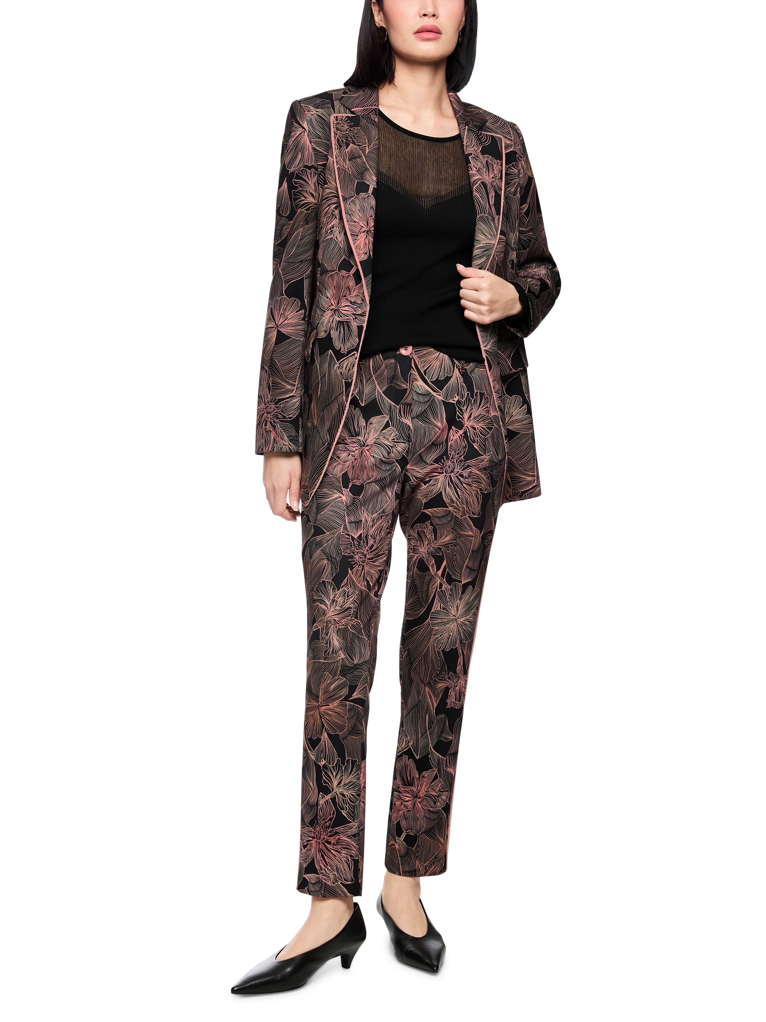 Marc Cain Jerseyhose Neutral Affinity Premium Damenmode Model: SYDNEY, Slim Fit mit Blumenprint