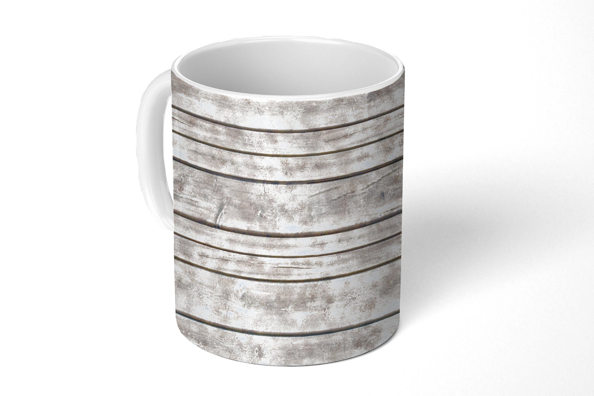 Tasse - Geschenk Muster Kaffeetassen, MuchoWow Holz Teetasse, Brocante Regale, Teetasse, Becher, - Keramik, -