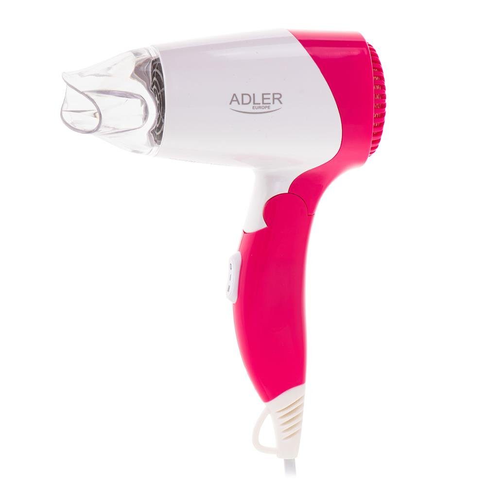 Adler Haartrockner AD 2259, 1200,00 W, weiß rosa zusammenklappbar Kunststoff Netzstrom 2 Stufen