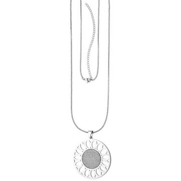Schmuck Krone Goldkette Collier mit Anhänger, Sonnenblume, Edelstahl 80cm
