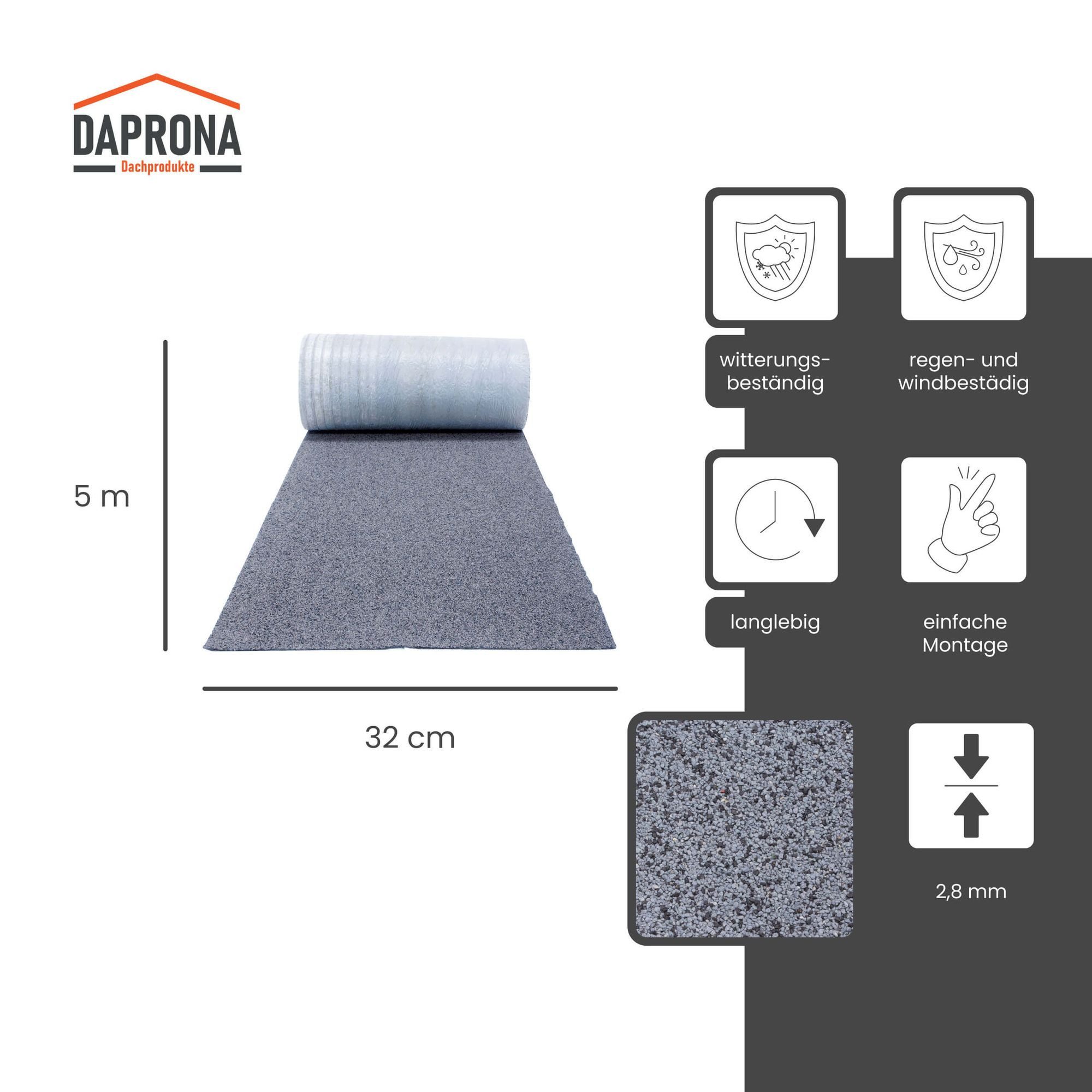 DAPRONA Dachschindeln Dachschindeln, Firstabdeckung 5m x 32cm Grau, (20-St), Bitumenschindeln für Gartenhaus, Carport