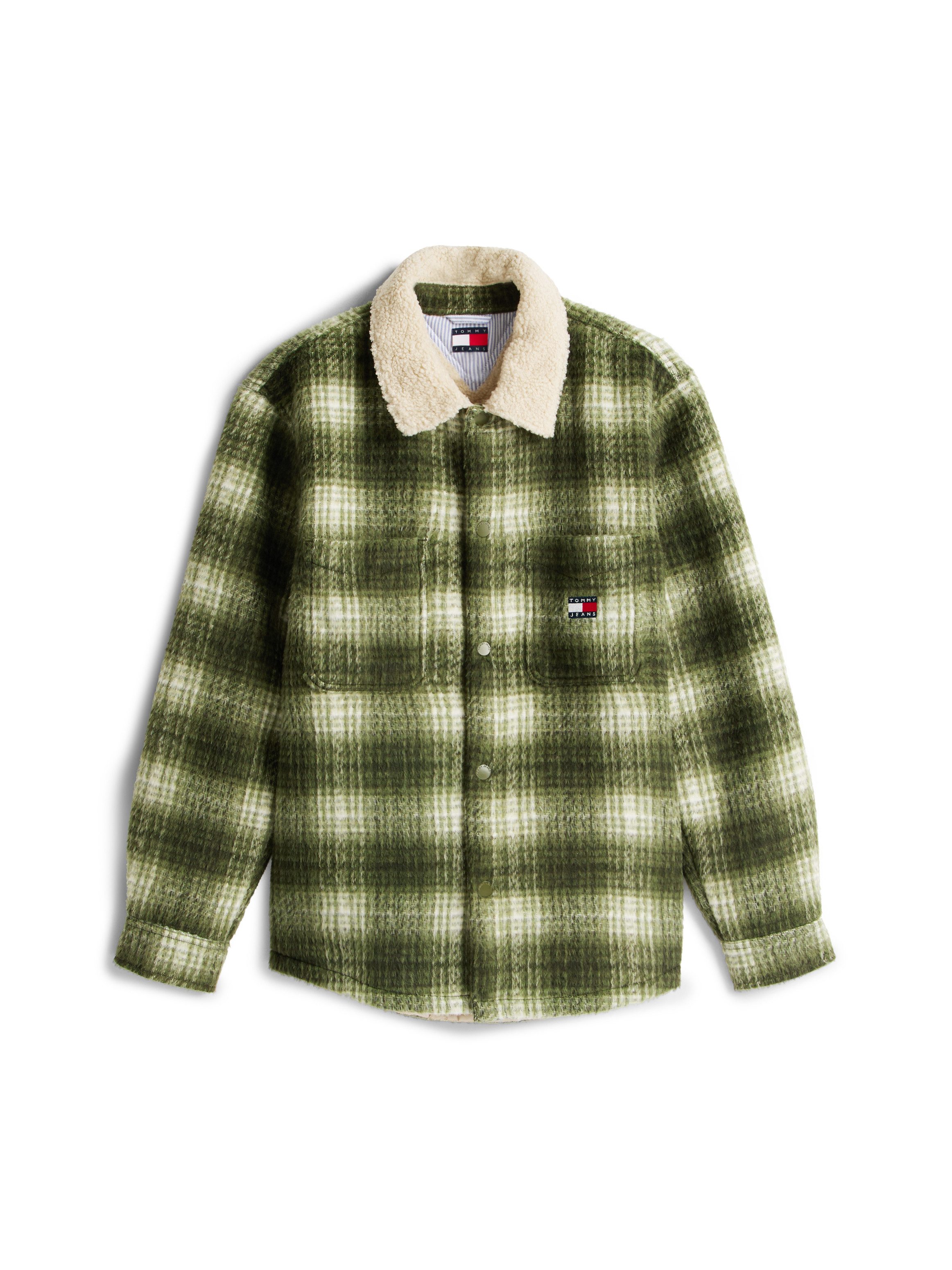 Tommy Jeans Karohemd CHECK TEDDY OVERSHIRT Overshirt Jacke Holzfäller kRegular fit mit Rundhalsausschnitt – Bild 4 von 5