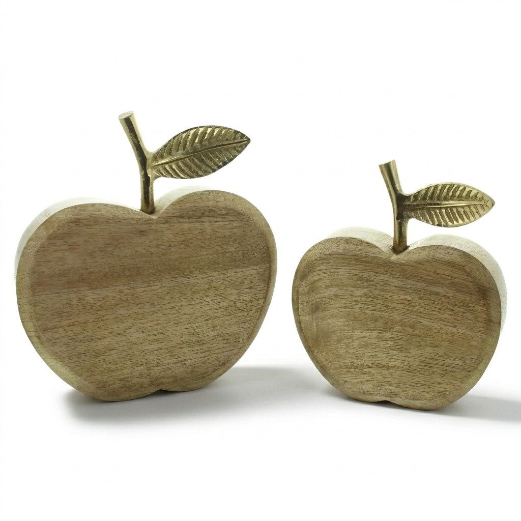 Home-trends24.de Dekofigur Apfel Mango Holz Herbst Deko 2er-Set (2 St)