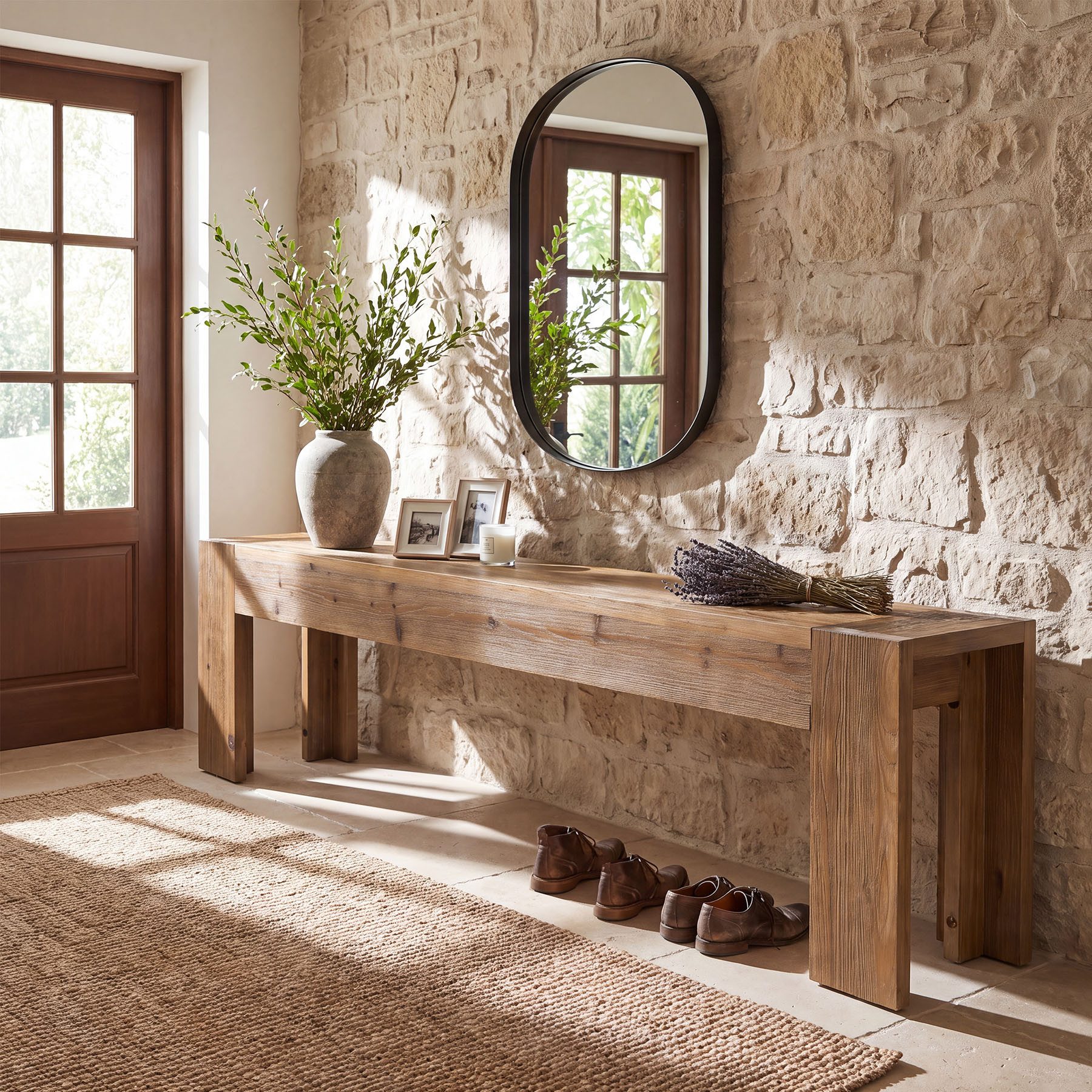 Tribesigns Schuhbank 180 cm Holz-Sitzbänke mit offenen Ablagefächern, 3-stöckige Sitzbank (für Schlafzimmer, Wohnzimmer, Eingangsbereich, Foyer, Flur und Veranda)