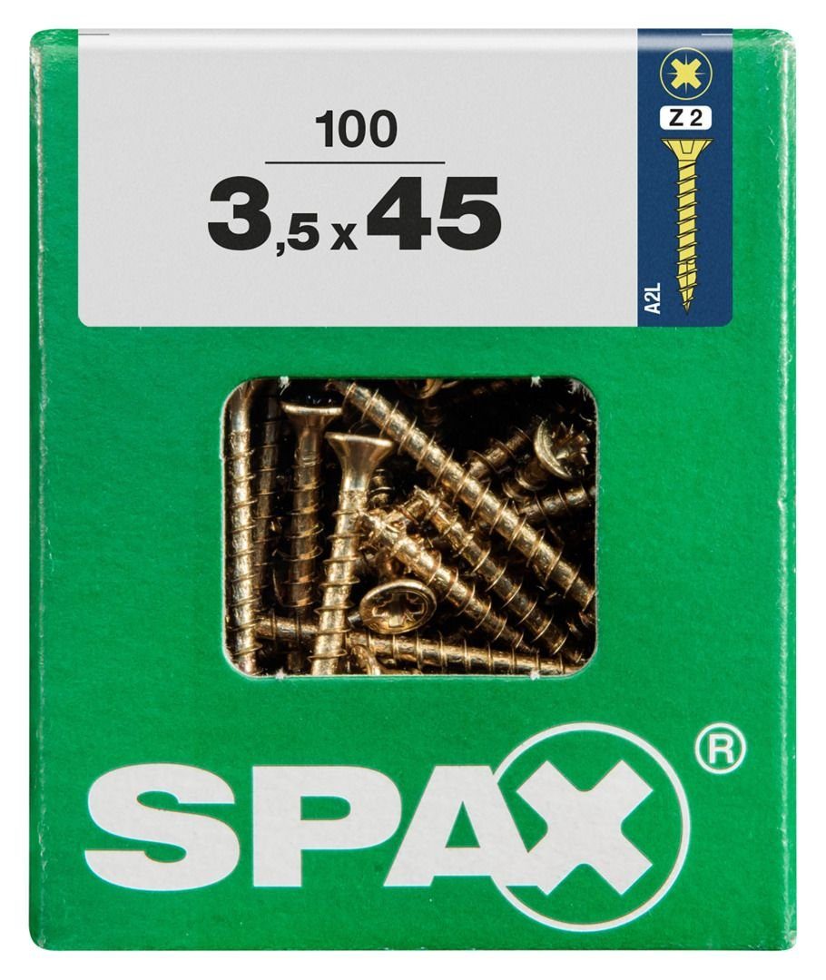 x mm Universalschrauben SPAX PZ 3.5 100 - Spax 2 Holzbauschraube 45