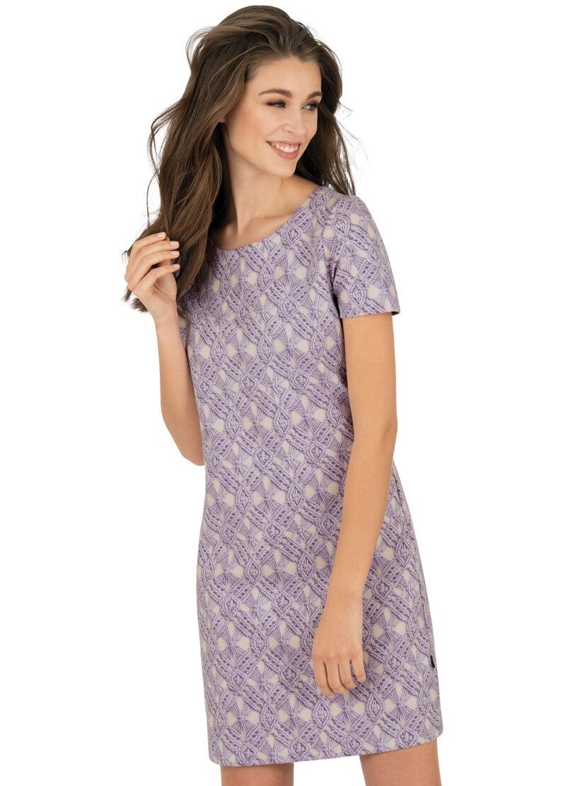 modischem Trigema Allover-Print in TRIGEMA mit Strickoptik Jerseykleid Kleid