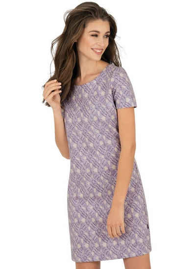 Trigema Jerseykleid TRIGEMA Kleid mit modischem Allover-Print in Strickoptik (1-tlg)