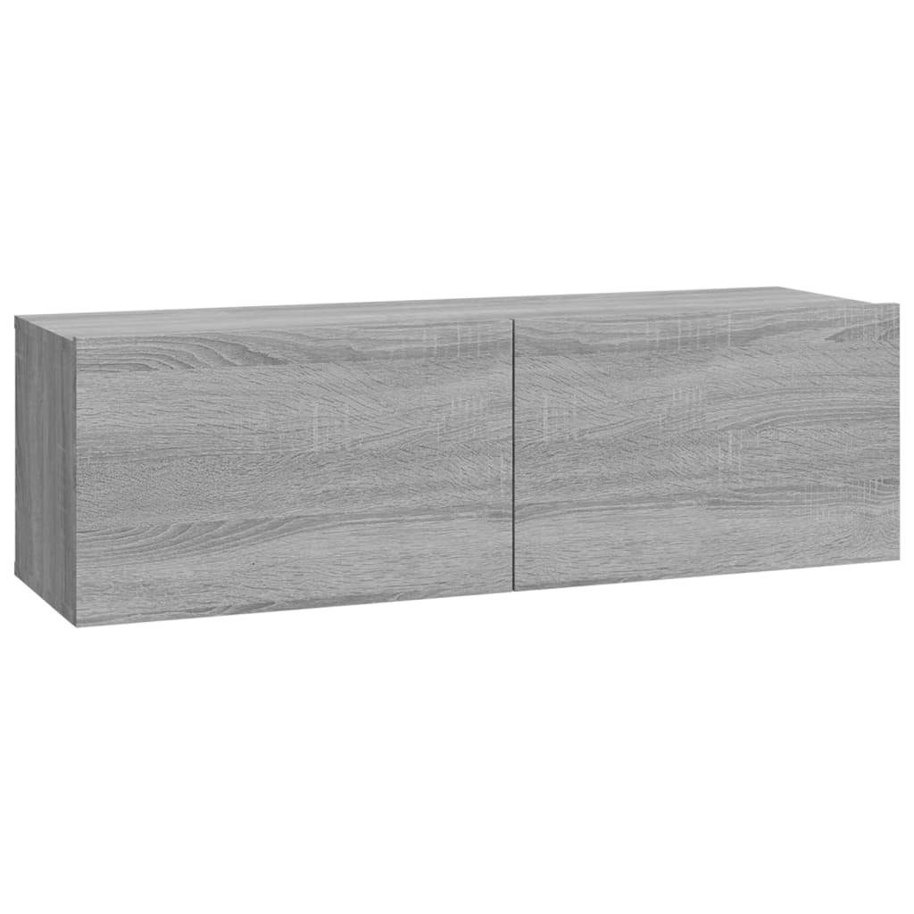 TV-Schrank-Set Holzwerkstoff TV-Schrank Sonoma Grau 4-tlg. furnicato