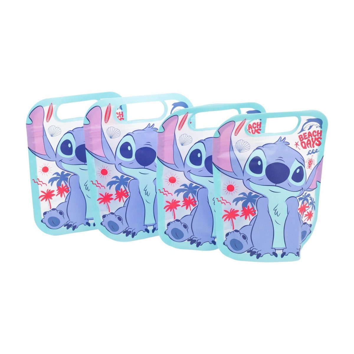 Lilo & Stitch Brottasche 4 Stück Snackbeutel mit Zip Verschluss für Obst Kekse und Snacks, (Spar-Set, 4-tlg)
