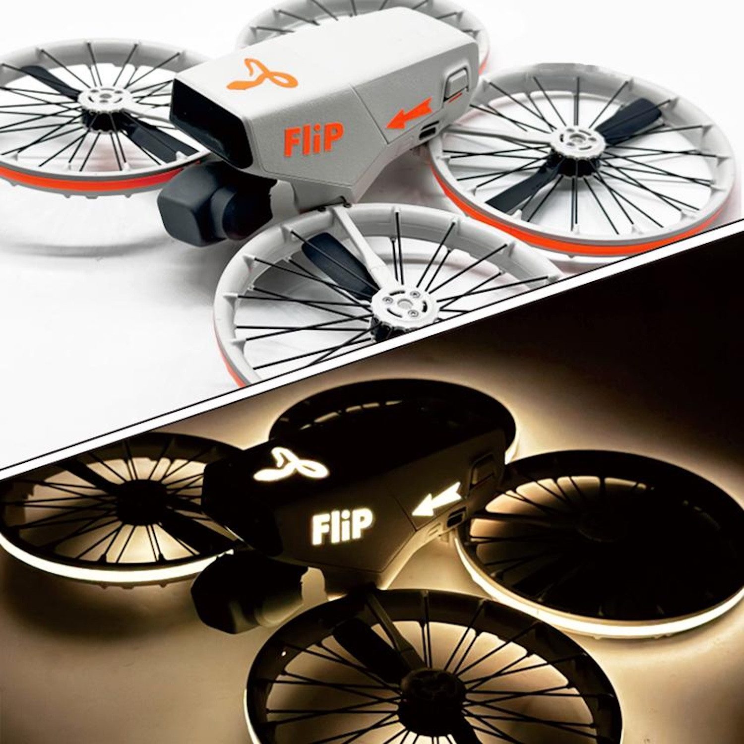 Für DJI Flip CQT Light-Up Sticker Leuchtender Drohnen Aufkleber Orange Zubehör Drohne