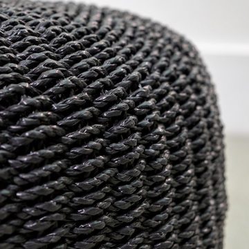 wohnfreuden Hocker Sitz-Pouf Bruno 50 cm aus Kunstfaser schwarz, 29199