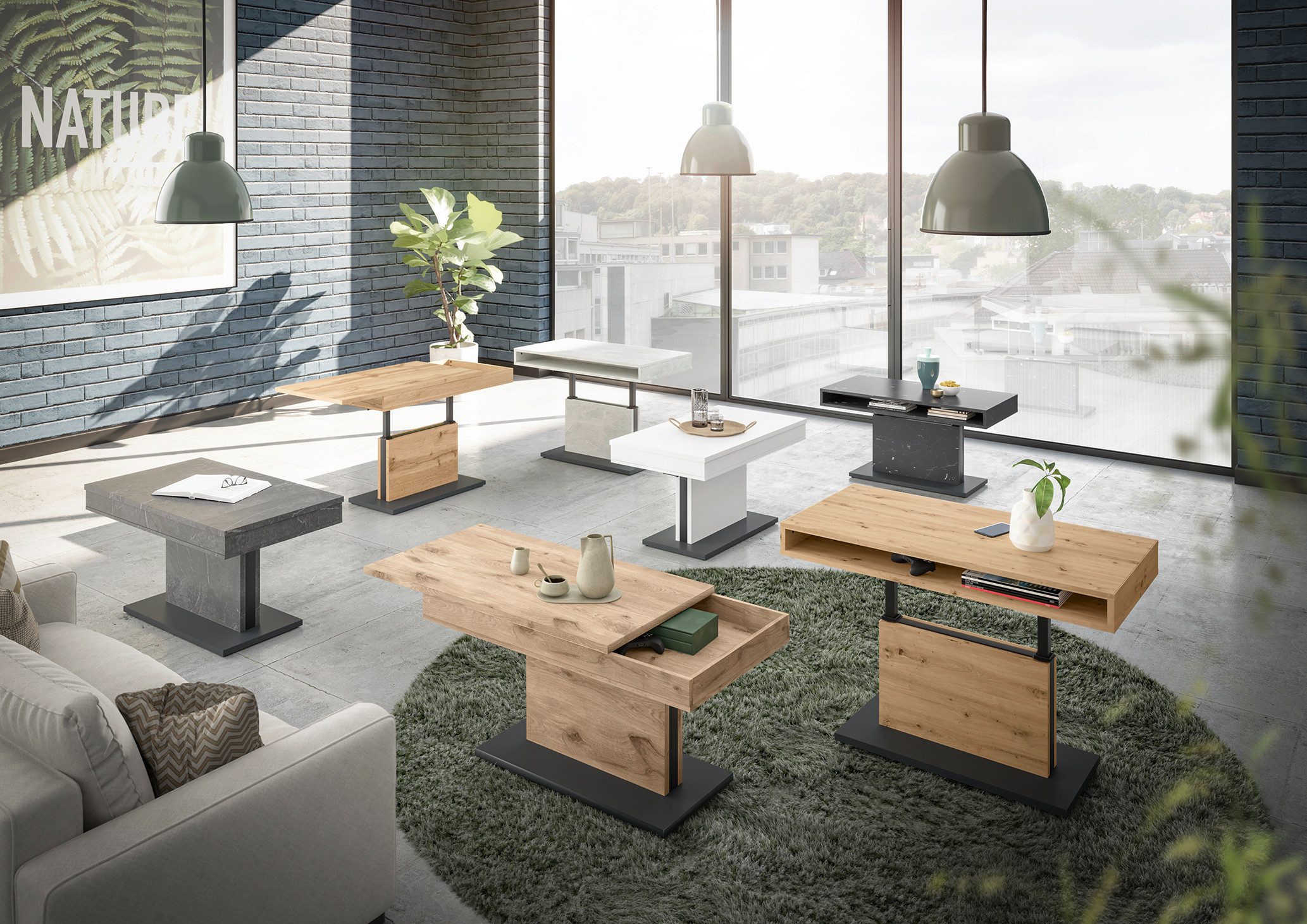 Mäusbacher Couchtisch Lift Couchtisch, höhenverstellbar 58-77cm,Tischplatte günstig online kaufen