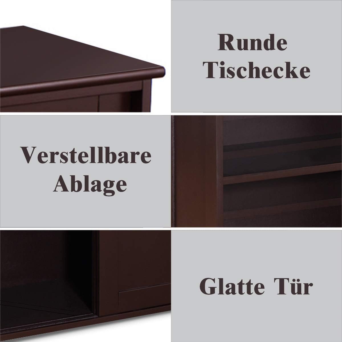 KOMFOTTEU Küchenschrank Wohnzimmerregel, (Braun) Sideboard Farbewahl,