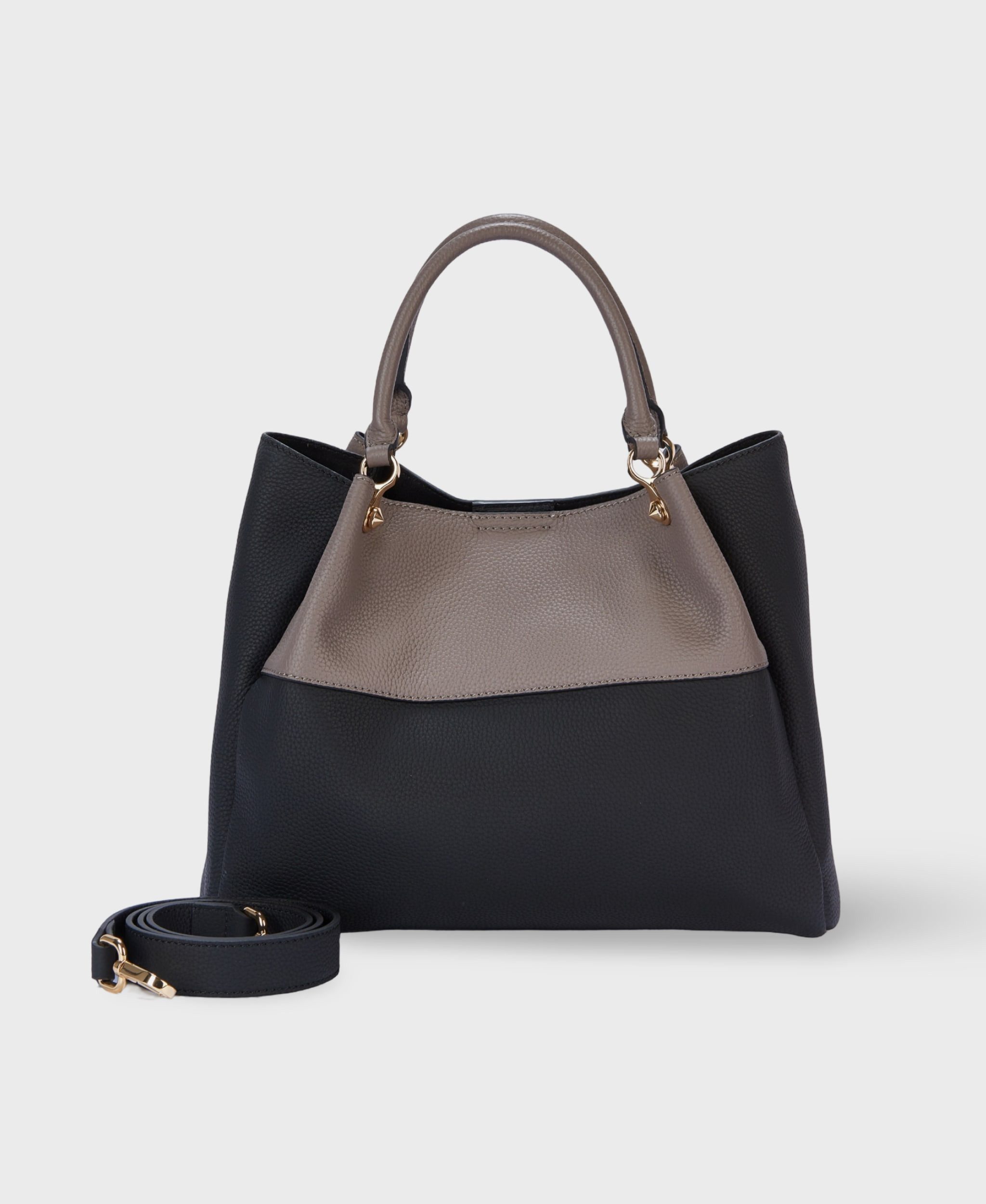 GLAMIRA Handtasche UrbanSphere Schwarze Henkeltasche (1-tlg), echt Leder, mit geräumigem Hauptfach