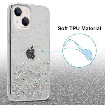 Cadorabo Handyhülle Apple iPhone 13 MINI Apple iPhone 13 MINI, Flexible TPU Silikon Handy Schutzhülle - Hülle - mit Glitzer