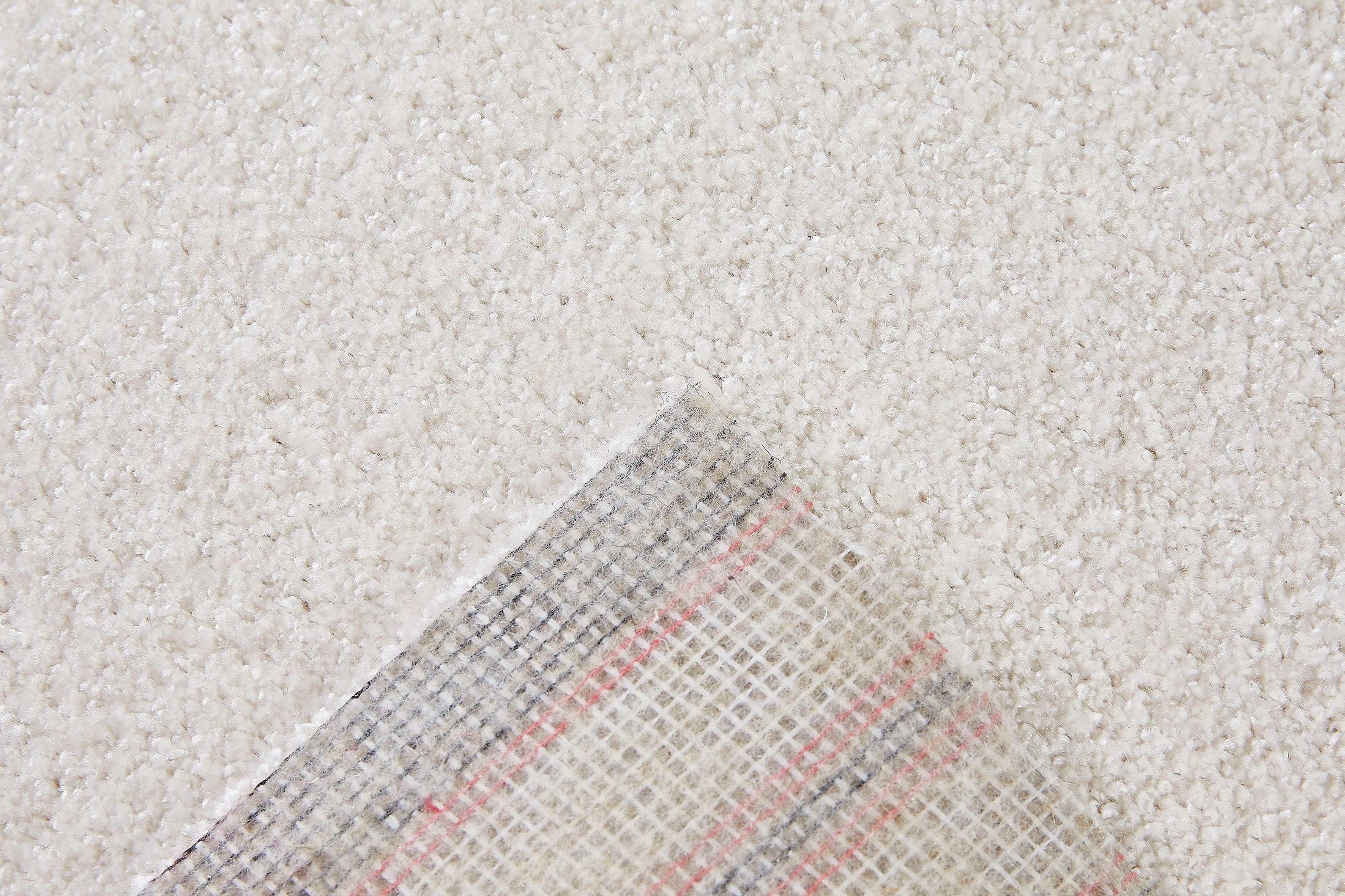 Teppichboden Coupon rechteckig, Breite 17,5 Velours mm, 400 Höhe: pflegeleicht cm, Uni Pisa, & strapazierfähig hellbeige Andiamo, Farben