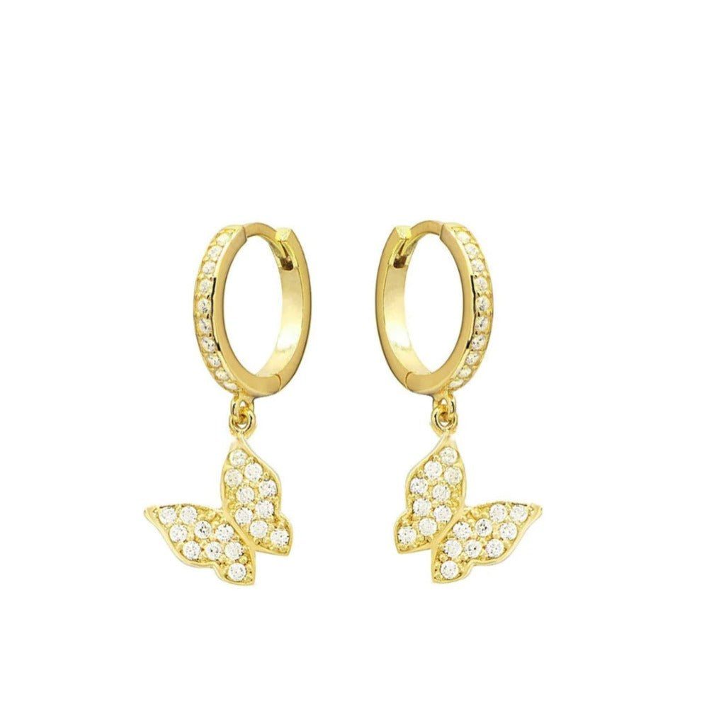 DC Jewelry Creolen-Set Schmetterling Ohrringe Damen, Silberschmuck (5-tlg), Sterling mit Silver, 925er Zirkonia für
