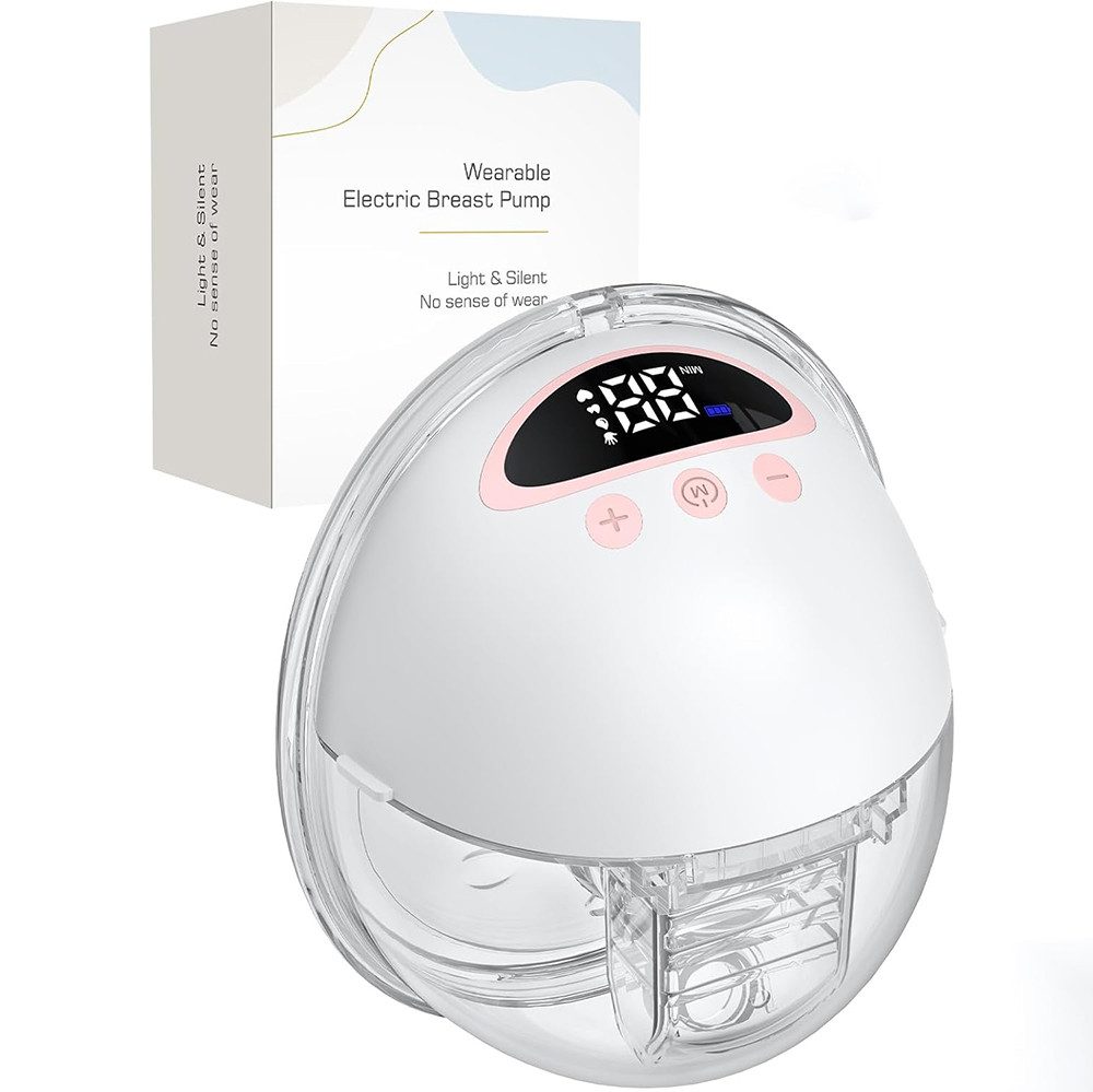 Luckice Elektrische Milchpumpe Tragbare Milchpumpe 4 Modi 12 Stufen LCD-Display leise, tragbar Milchpumpe,LED Intelligentem Display, Ultra Leise Wiederaufladbare, Tragbares Design, geräuscharm, auslaufsicher