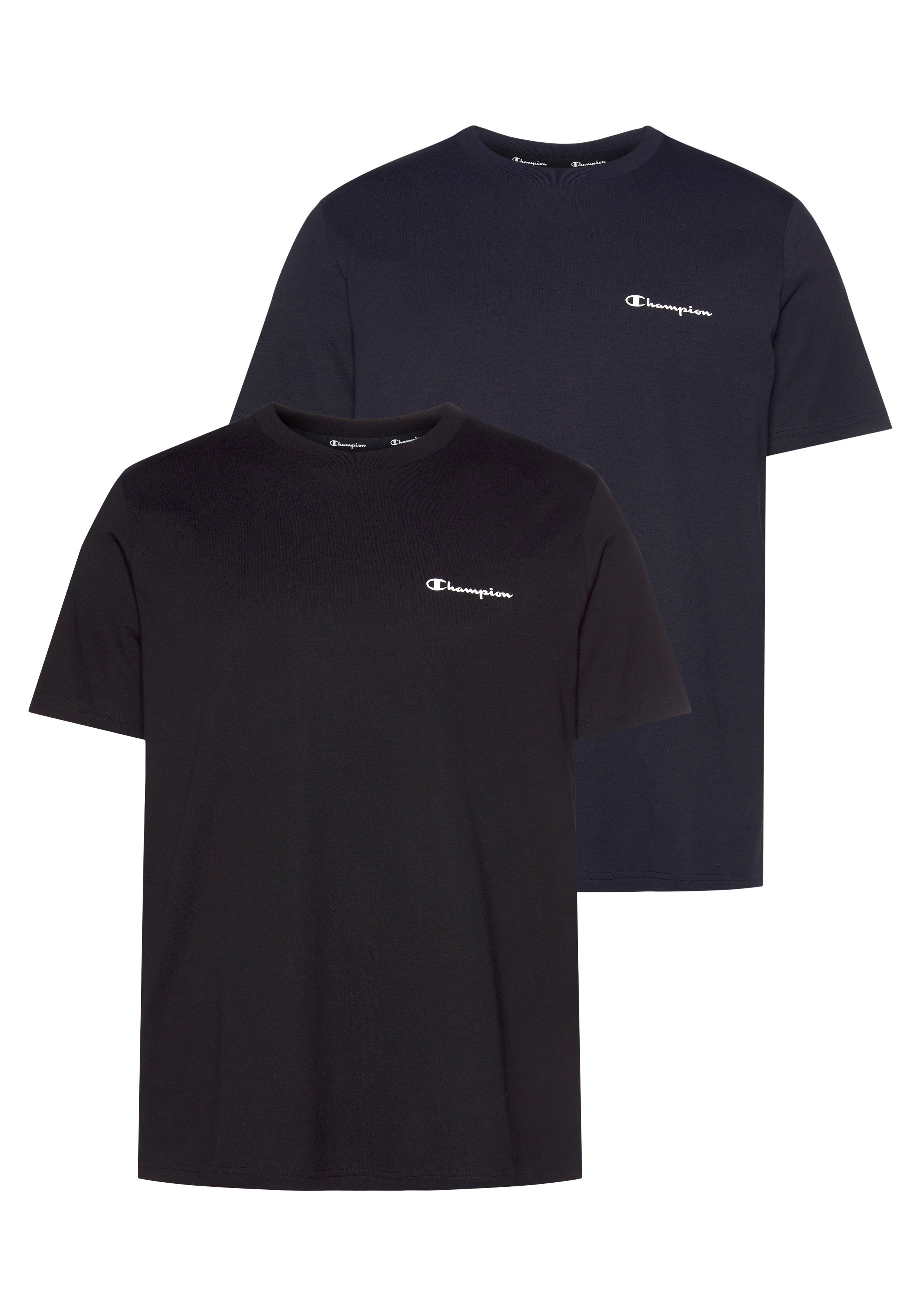 Champion T-Shirt (Packung, 2er-Pack) marine, schwarz