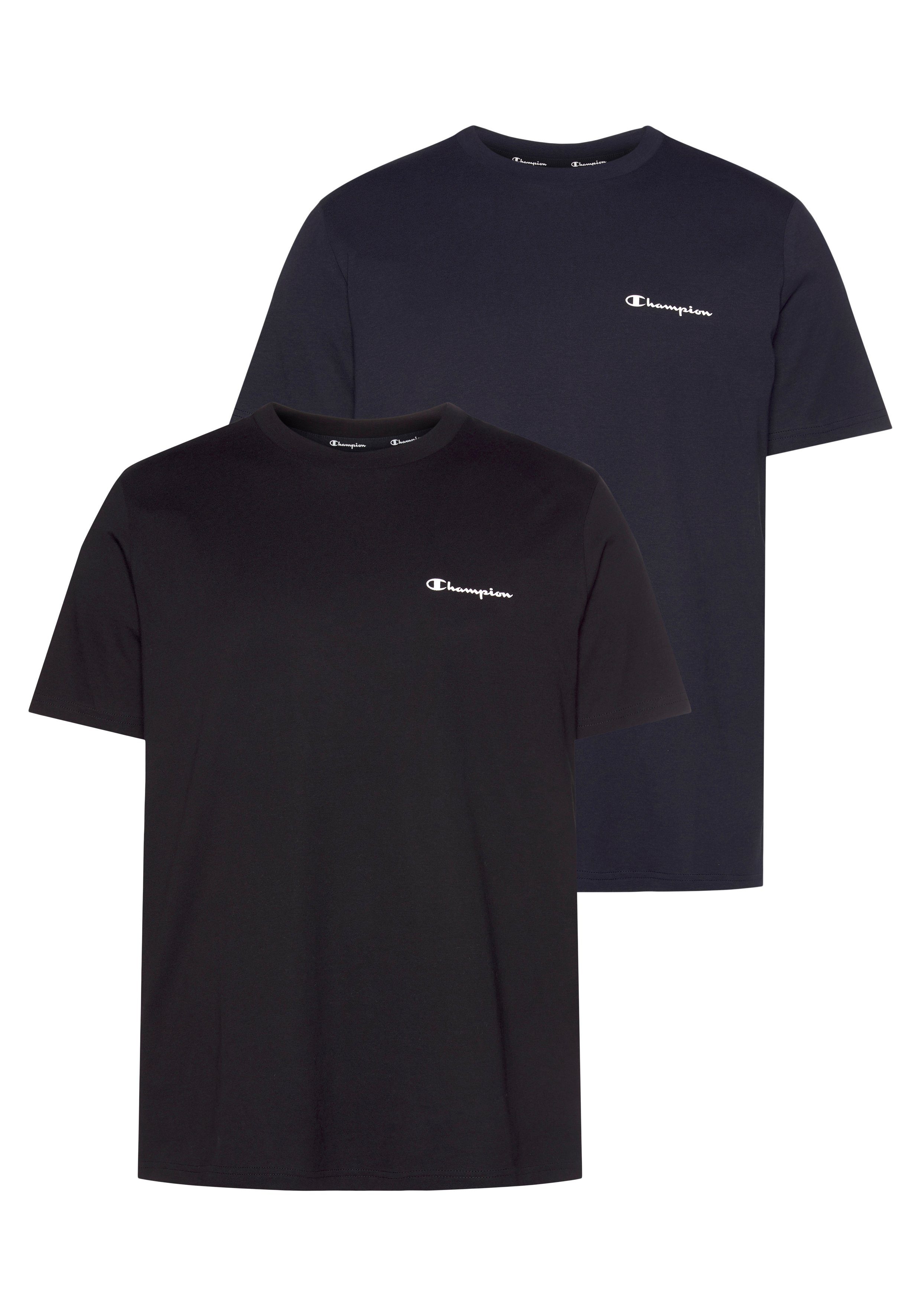 (Packung, marine, schwarz 2er-Pack) Champion T-Shirt