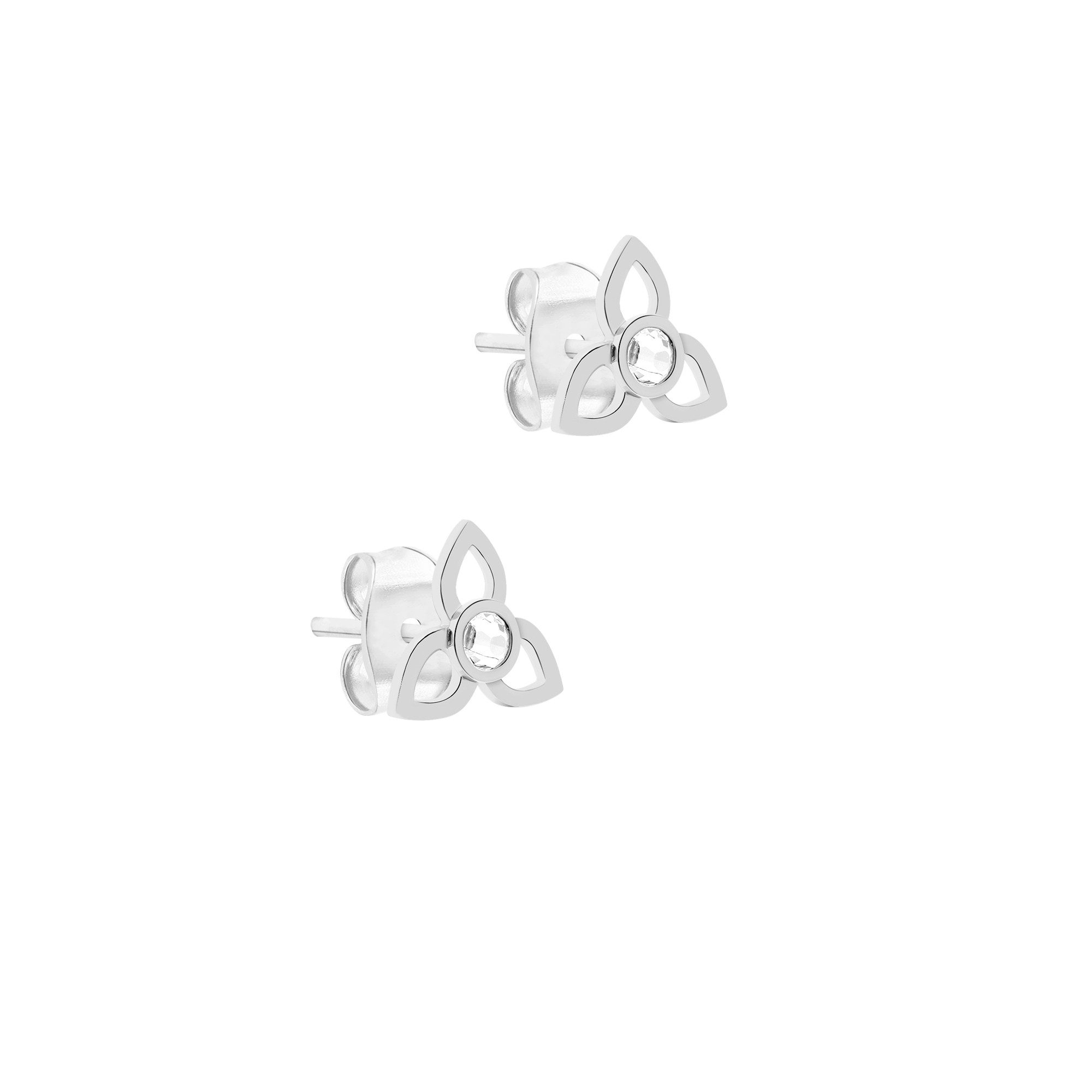 Tamaris Paar Ohrstecker Schmuck Geschenk Edelstahl Ohrringe in Blüten-Optik, mit Zirkonia (synth)