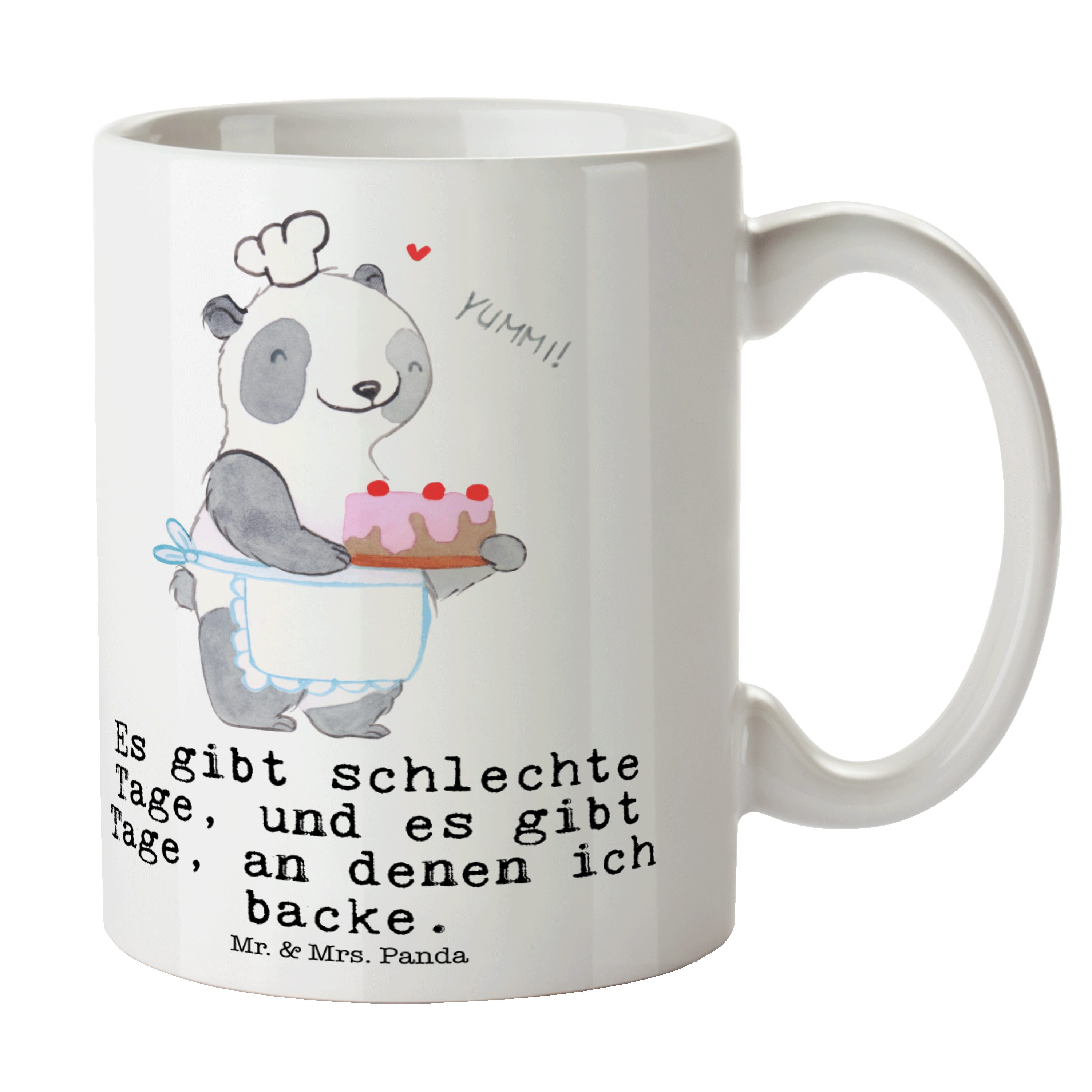 Mr. & Mrs. Panda Tasse Panda Backen Tage - Weiß - Geschenk, Tasse Sprüche, Geschenk Tasse, T, Keramik