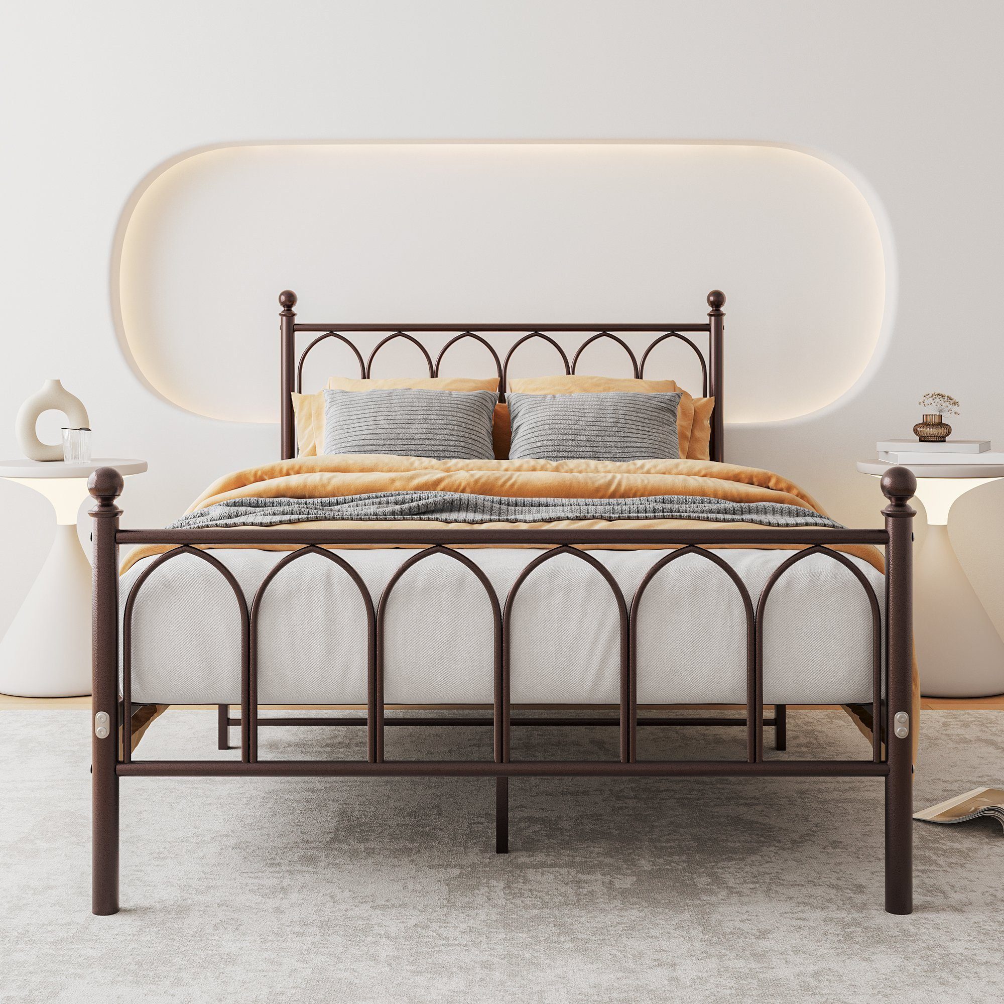 OKWISH Metallbett Metallbett Einzelbett Jugendzimmer mit günstig online kaufen