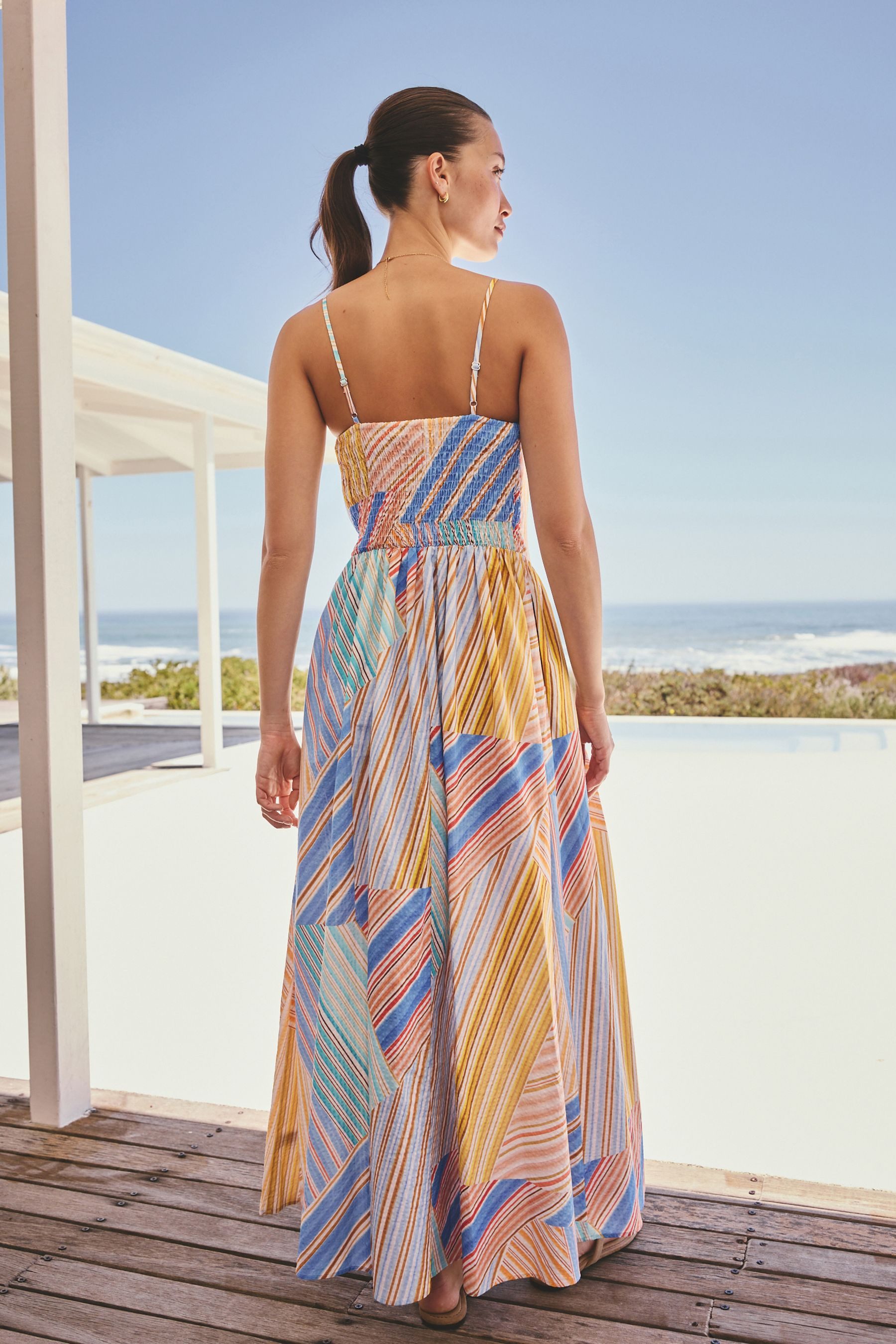 Next Sommerkleid Sommerkleid mit schmalen Trägern und Baumwolle (1-tlg)