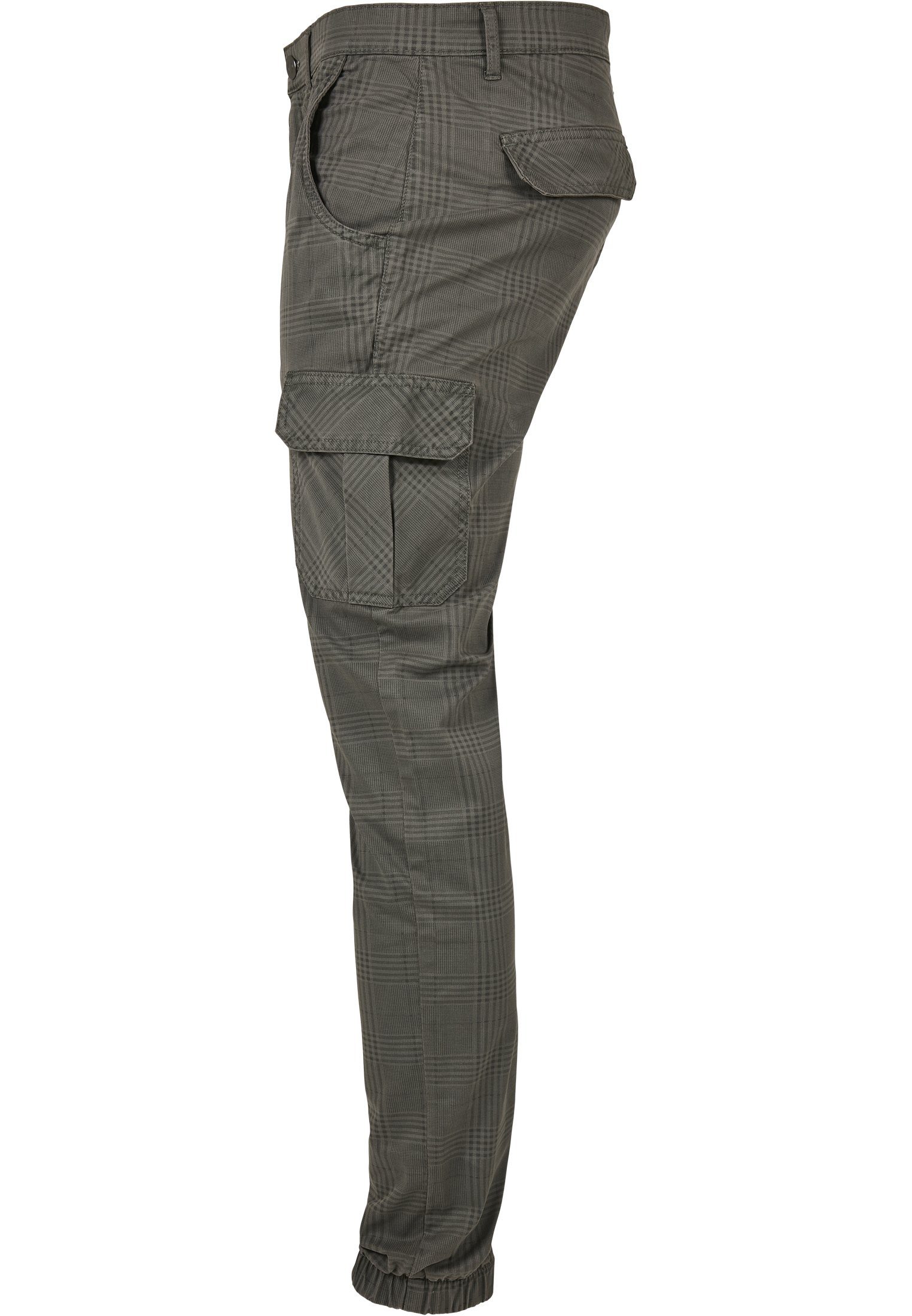 URBAN CLASSICS Cargohose Cargo darkgrey Pants Jog Herren (1-tlg) Glencheck AOP