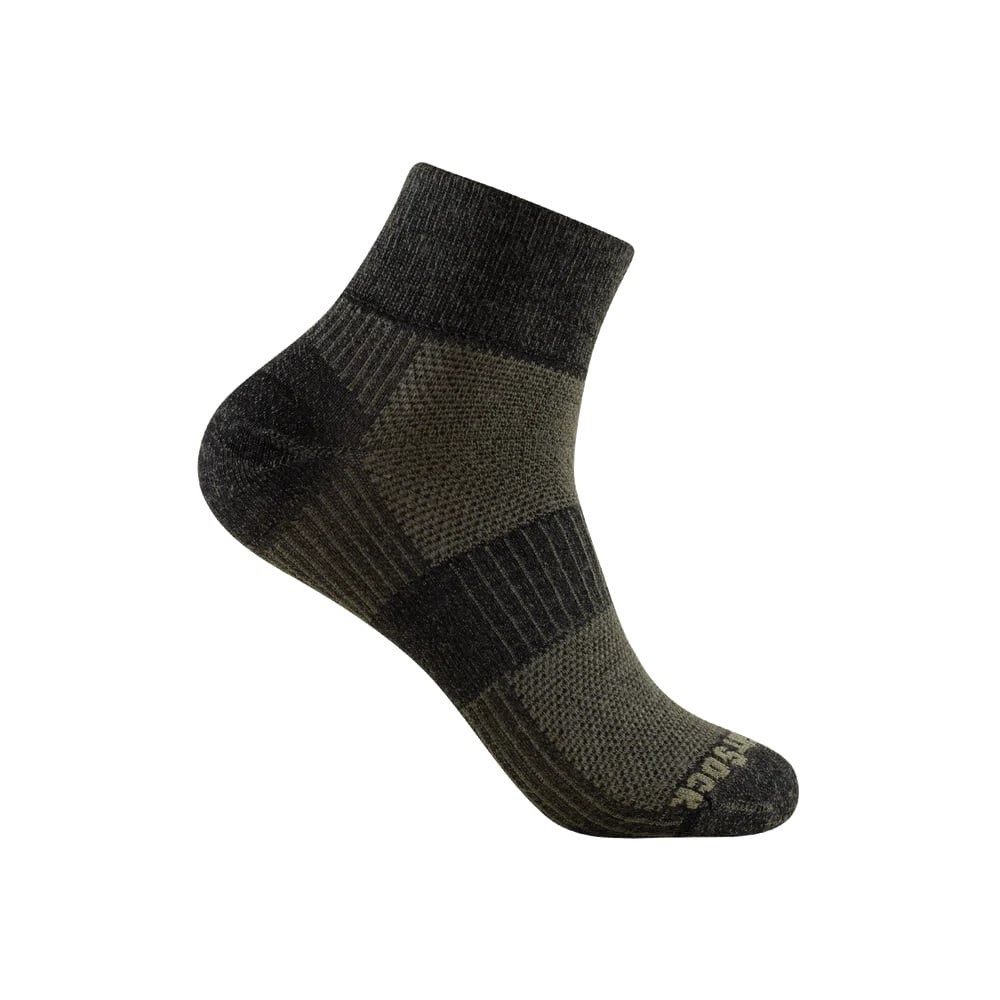 Wrightsock Wandersocken Quarter Merino Coolmesh II (dünn, Merinowolle) timberbraun - 1 Paar