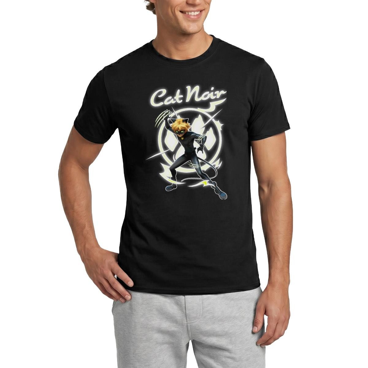 Spreadshirt T-Shirt Miraculous Cat Noir Adrien Superheld Männer T-Shirt (1-tlg)