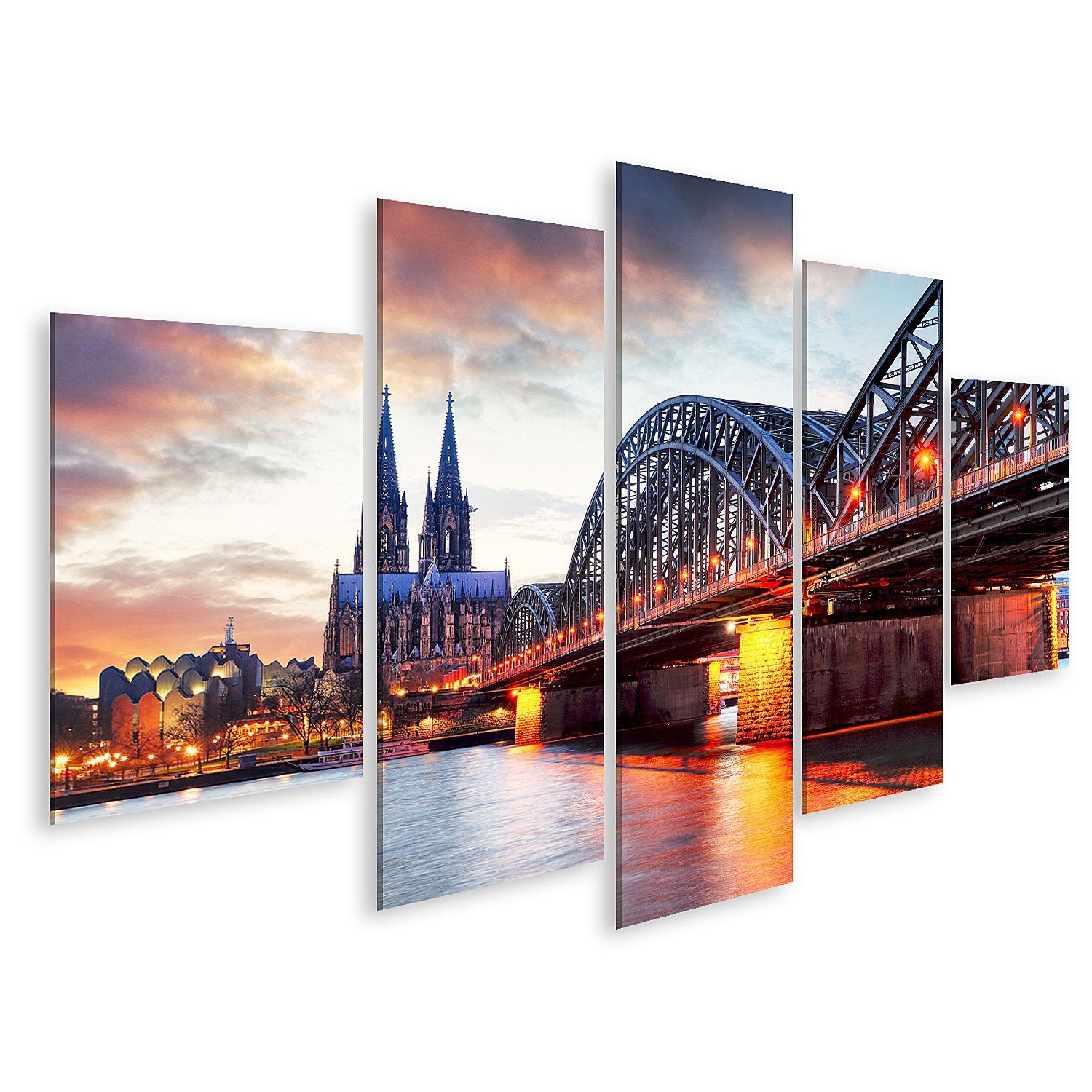 islandburner Leinwandbild Bild auf Leinwand Kölner Dom Hohenzollern Brücke günstig online kaufen