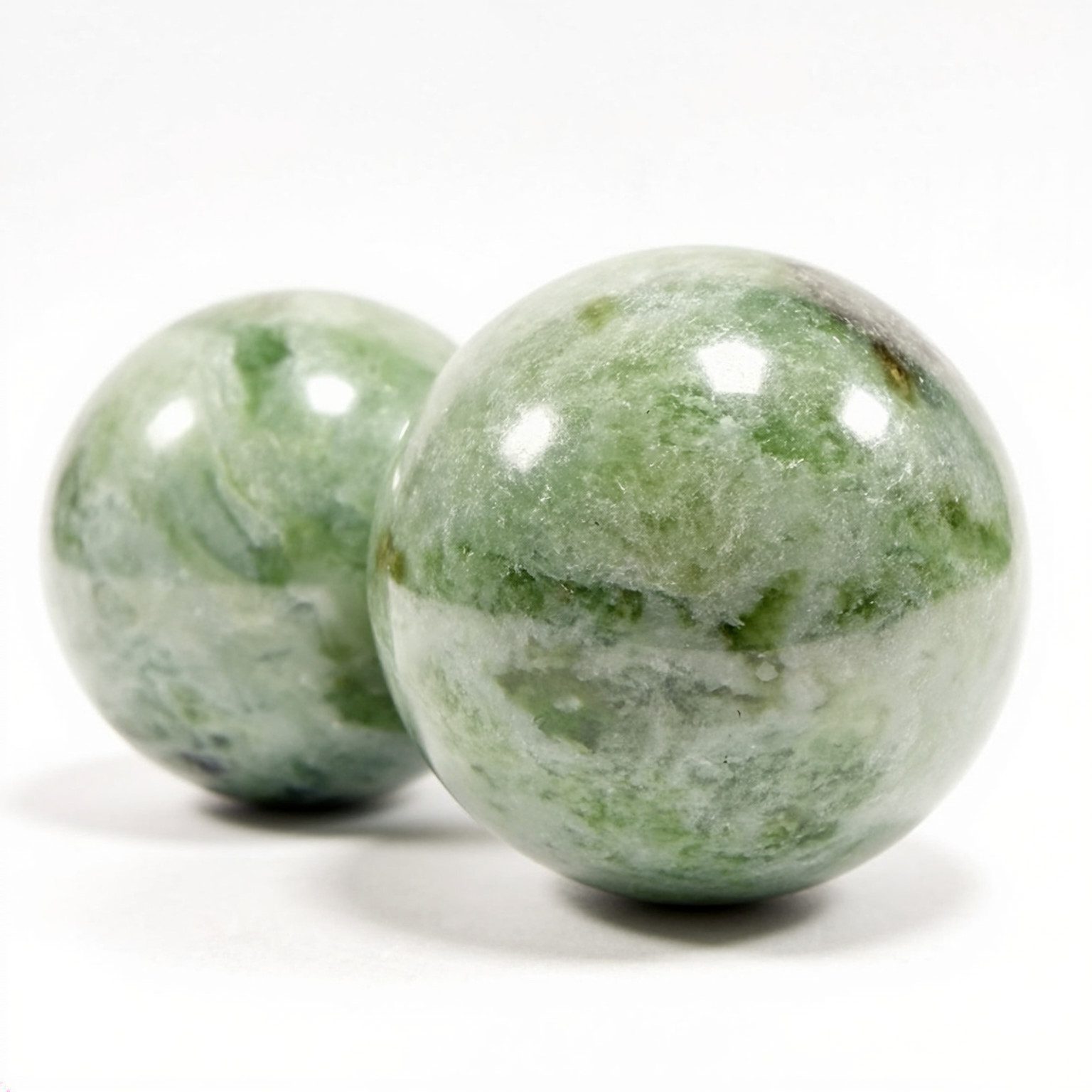 INTERGARDEN Massageball Qi Gong Kugeln Naturstein – Poliert, Massage- & Handkugeln 2er Set