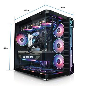 Kiebel Panorama XL 14 Gaming-PC (Intel Core i7 Intel Core i7-14700KF, RTX 4070 Ti SUPER, 32 GB RAM, 4000 GB SSD, Wasserkühlung, WLAN, RGB-Beleuchtung)