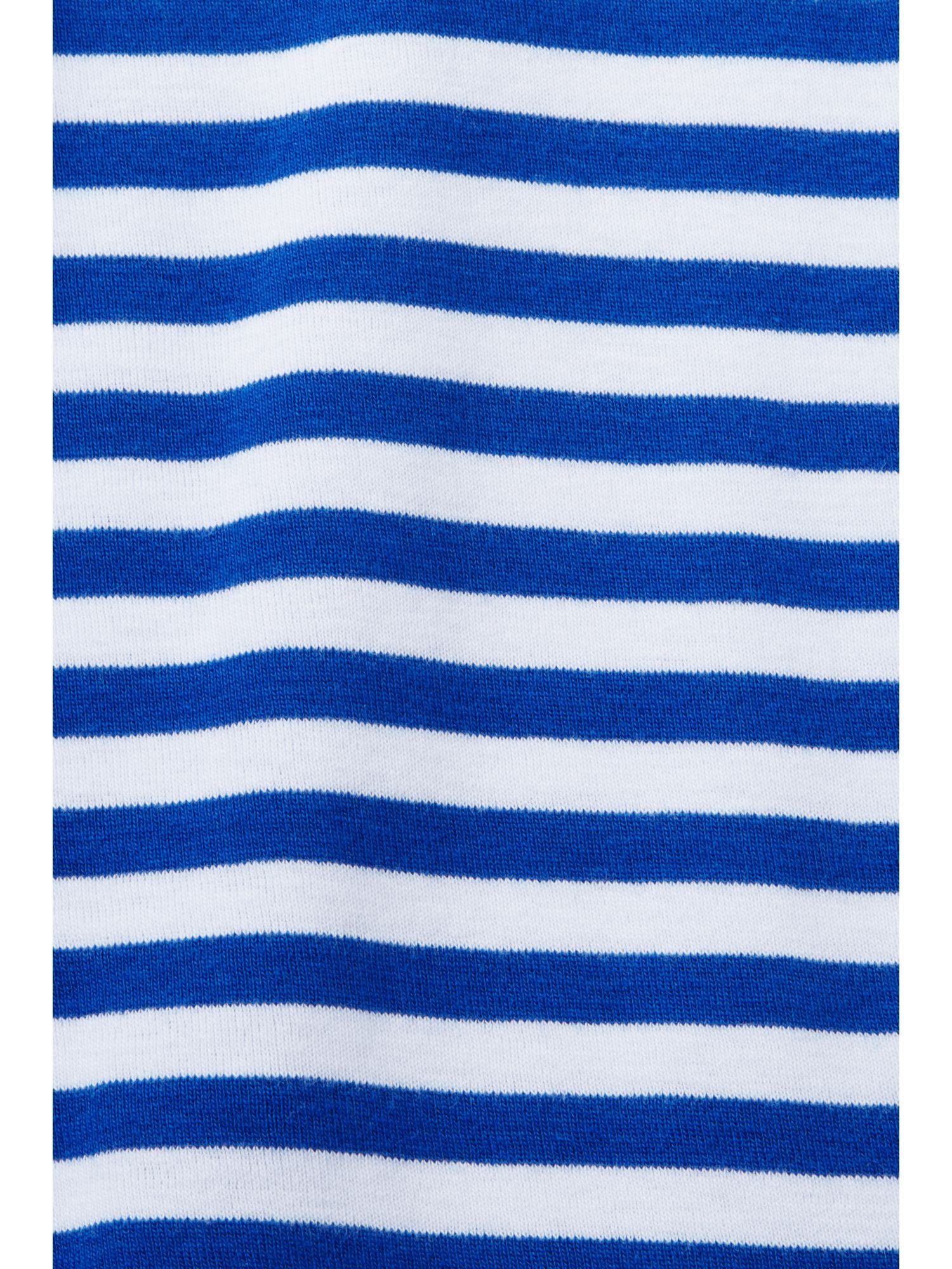 Esprit T-Shirt Gestreiftes (1-tlg) Baumwoll-T-Shirt BLUE BRIGHT Logo-Print mit