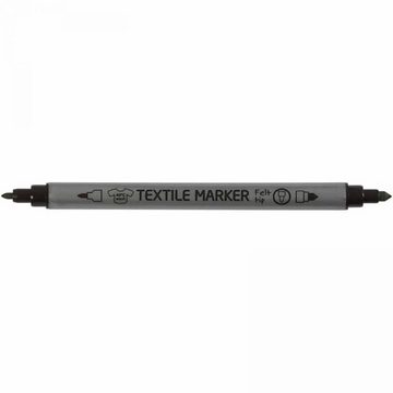 Creotime Bastelfarbe Textil Marker, Strichstärke 2,3+3,6 mm, Standard F