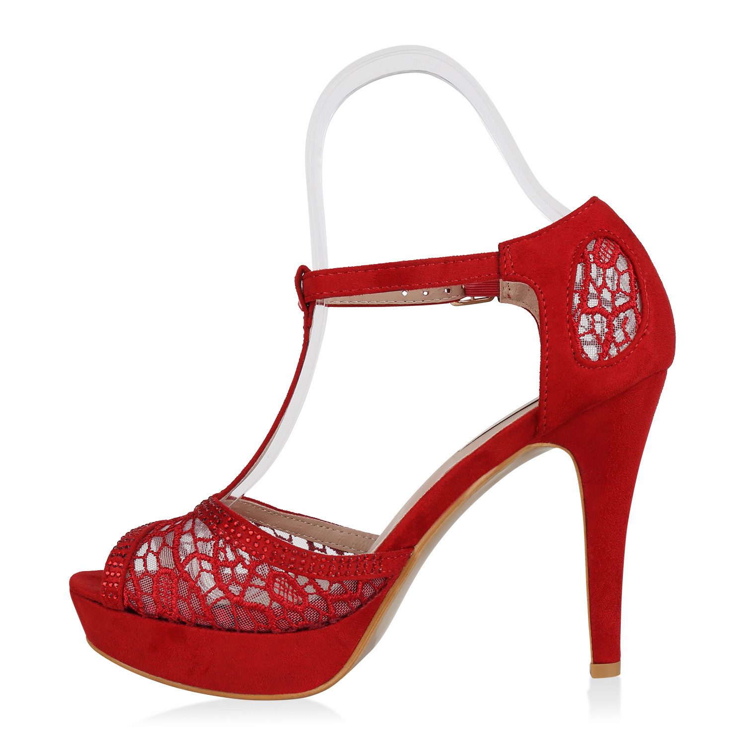 VAN HILL 79020 Plateausandaletten Damen Plateausandaletten Spitze T-Strap S günstig online kaufen