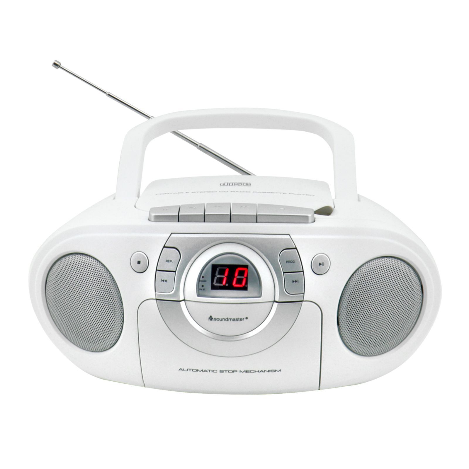 Soundmaster SCD5100WE tragbarer CD-Player Radiorecorder Kassettenrecorder AUX CD-Radiorecorder
