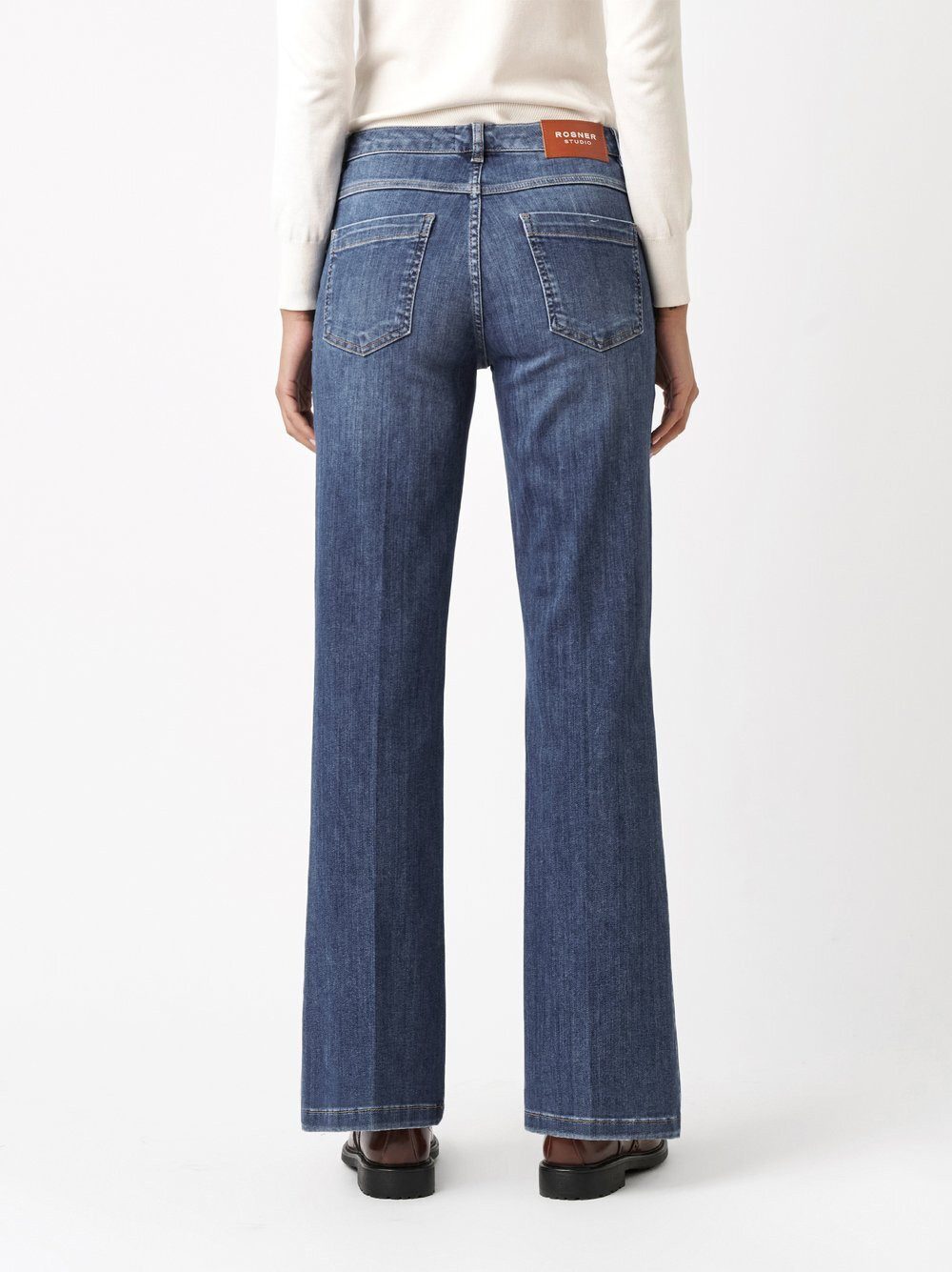 ROSNER Bootcut-Jeans Antonia_341 (1-tlg) mit Bügelfalten