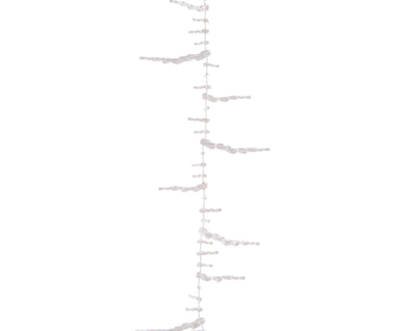Kaemingk Girlanden Perlenkette Band Girlande Eiszapfen Kunststoff Länge 2,7 m weiß