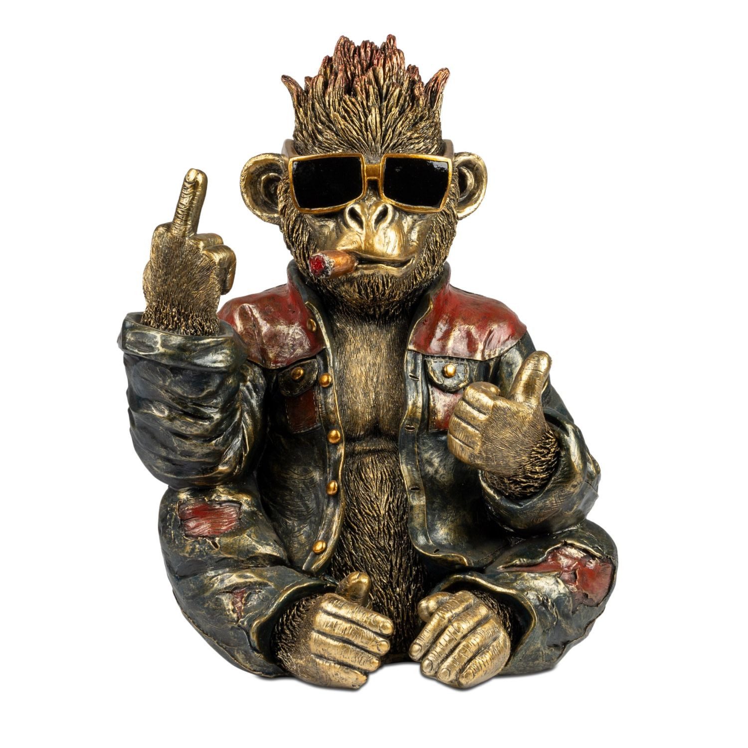 formano Dekofigur Pop Art Tiere im Anzug, Höhe: 33cm, Farbe: Gold, Motiv: Affe